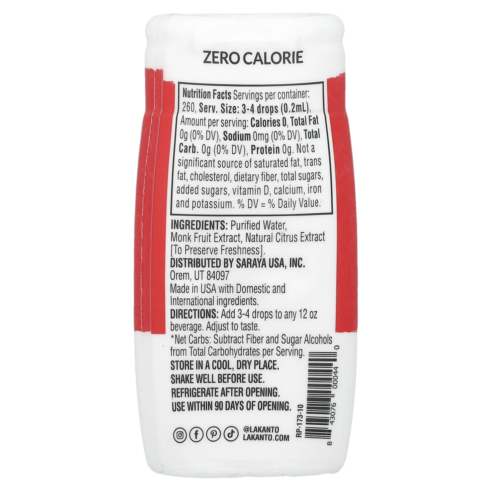 Lakanto, капли с экстрактом архата, классический вкус, 52 мл (1,76 жидк. унции)