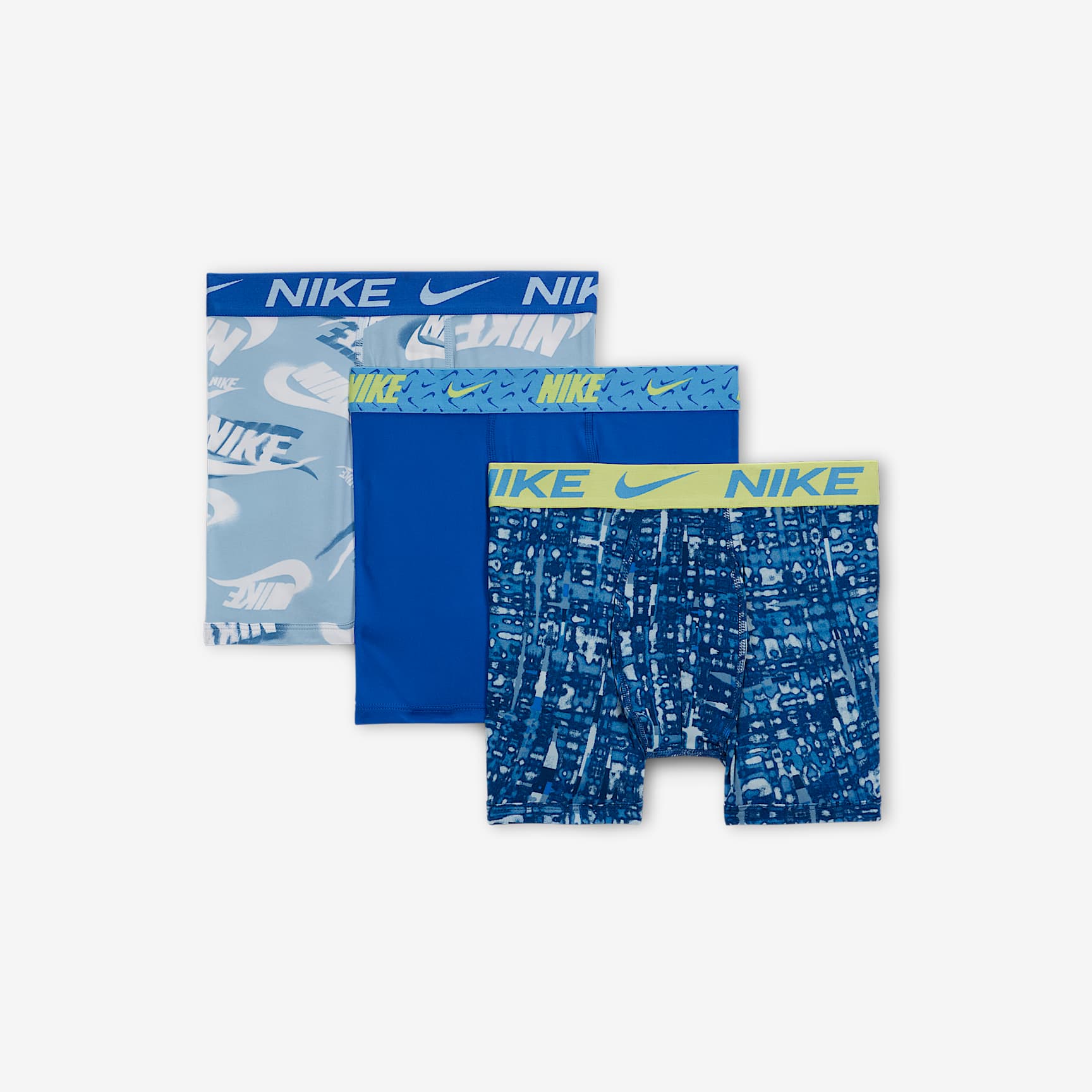 Nike Dri-FIT Micro Print Big Kids' Boxer Briefs (3 Pairs)