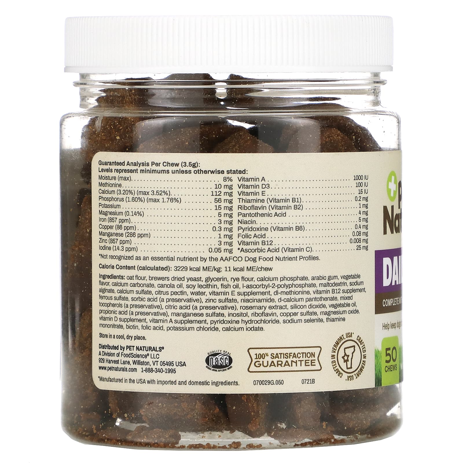 Pet Naturals, Ежедневные мультивитамины, Для собак, 50 жевательных таблеток, 6,17 унц. (175 г)