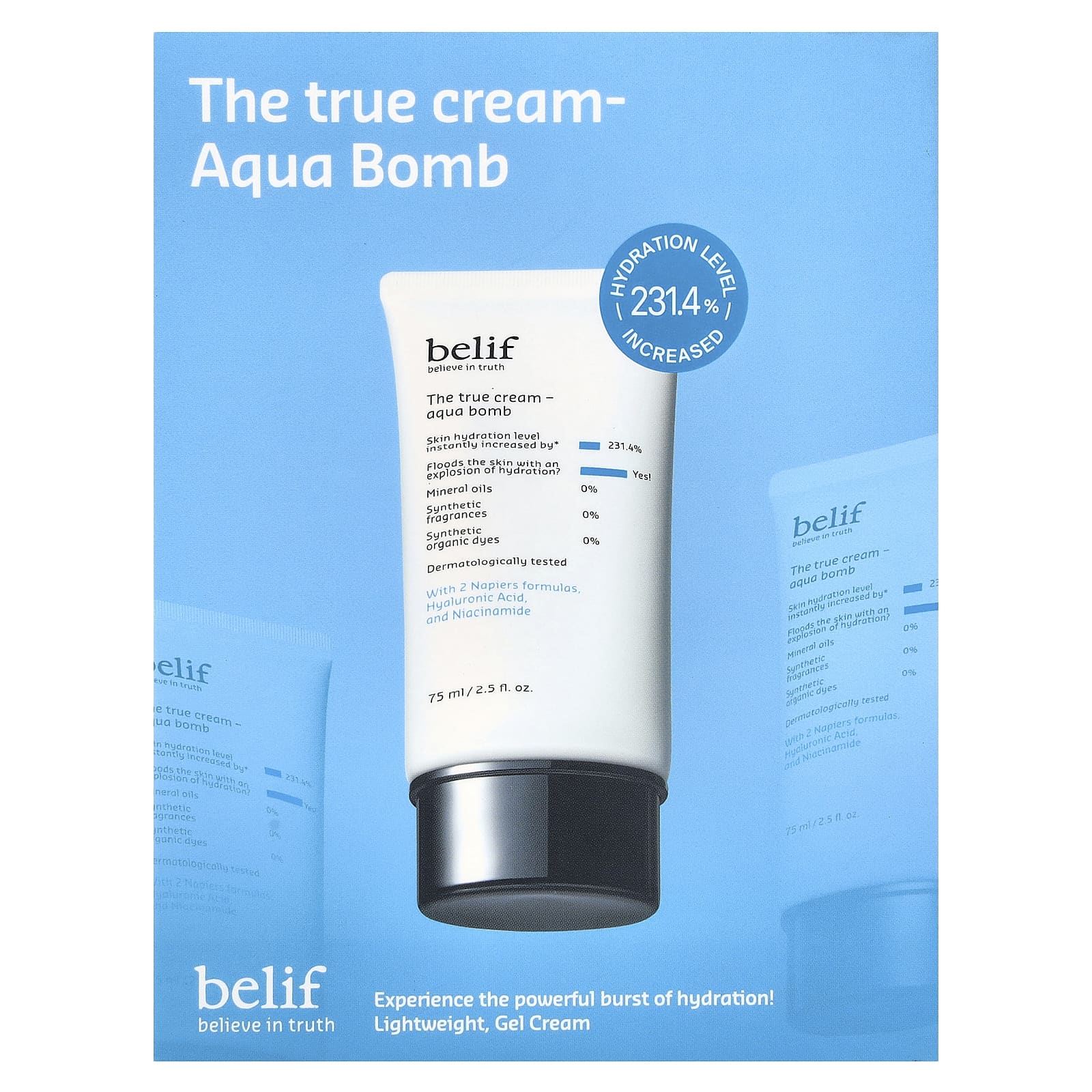 belif, The True Cream, специальный набор Aqua Bomb, набор из 2 предметов