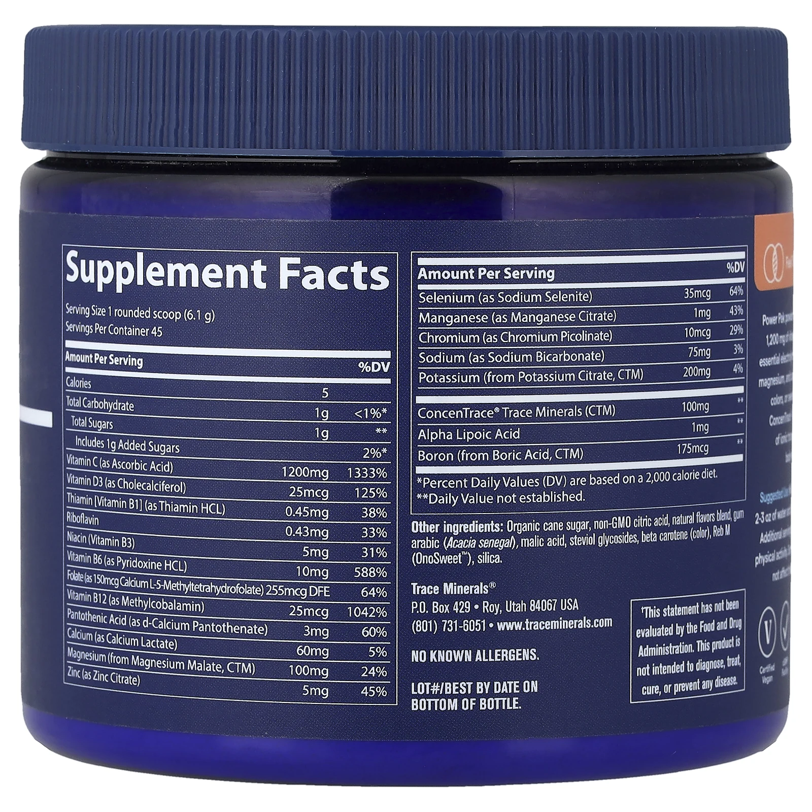 Trace, Power Pak, апельсин, 275 г