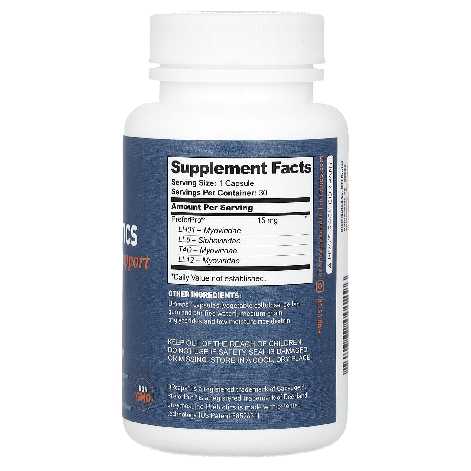 Dr. Tobias, Пребиотики, 30 капсул