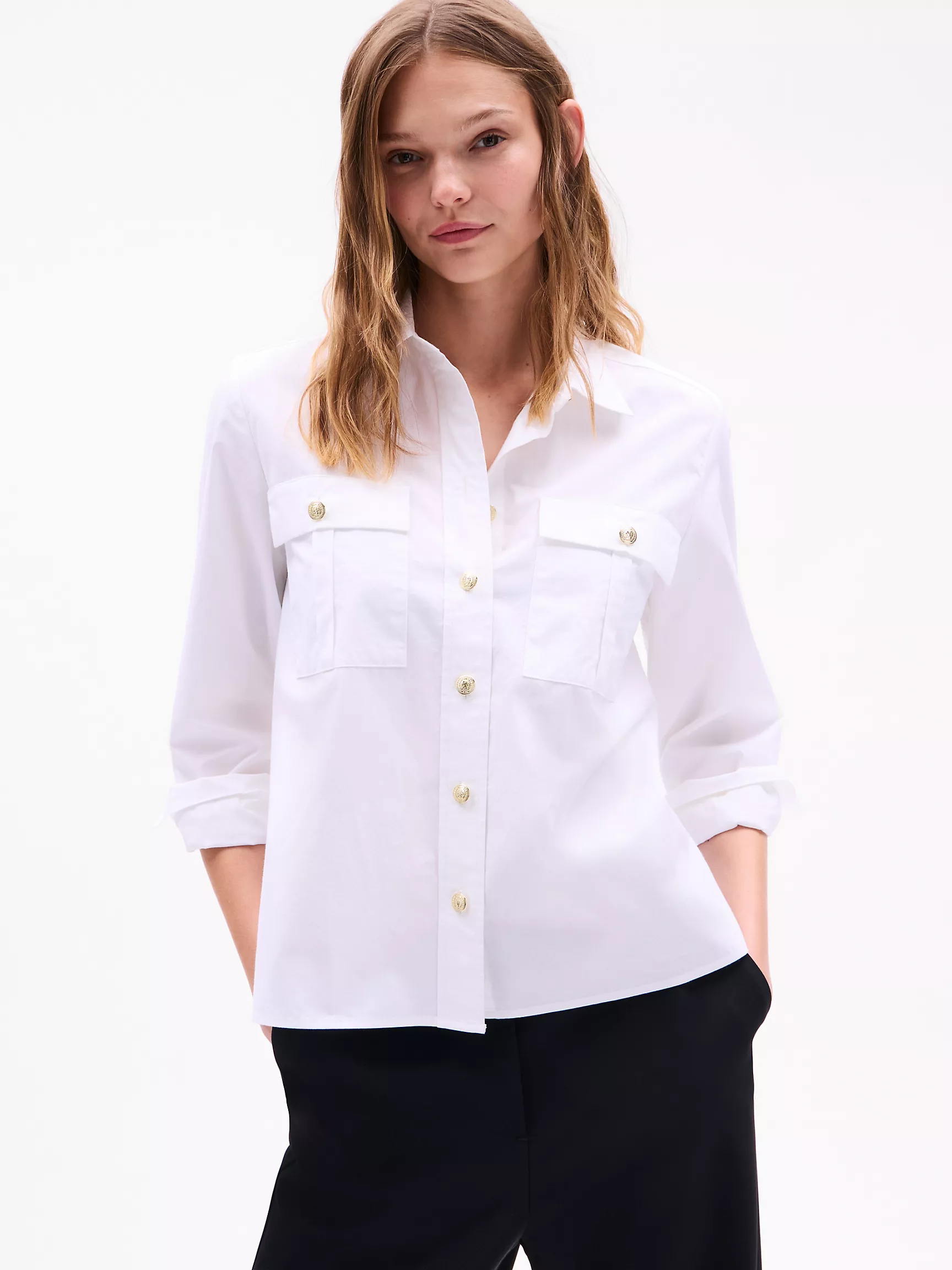 Женская рубашка Tommy Hilfiger, Рубашка с золотыми пуговицами