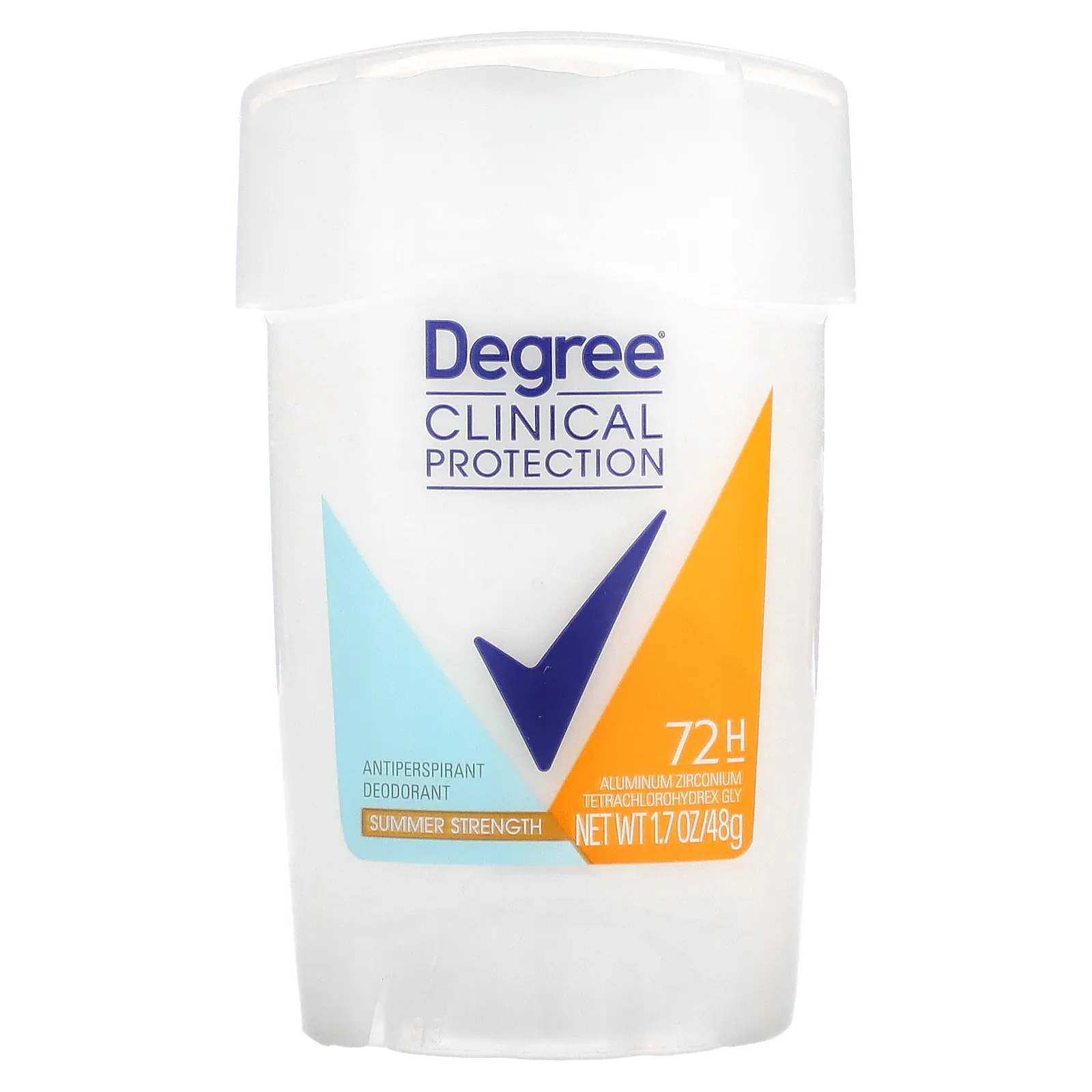 Degree, Для женщин, Clinical Protection, дезодорант-антиперспирант, мягкое твердое вещество, летняя интенсивность, 48 г (1,7 унции)