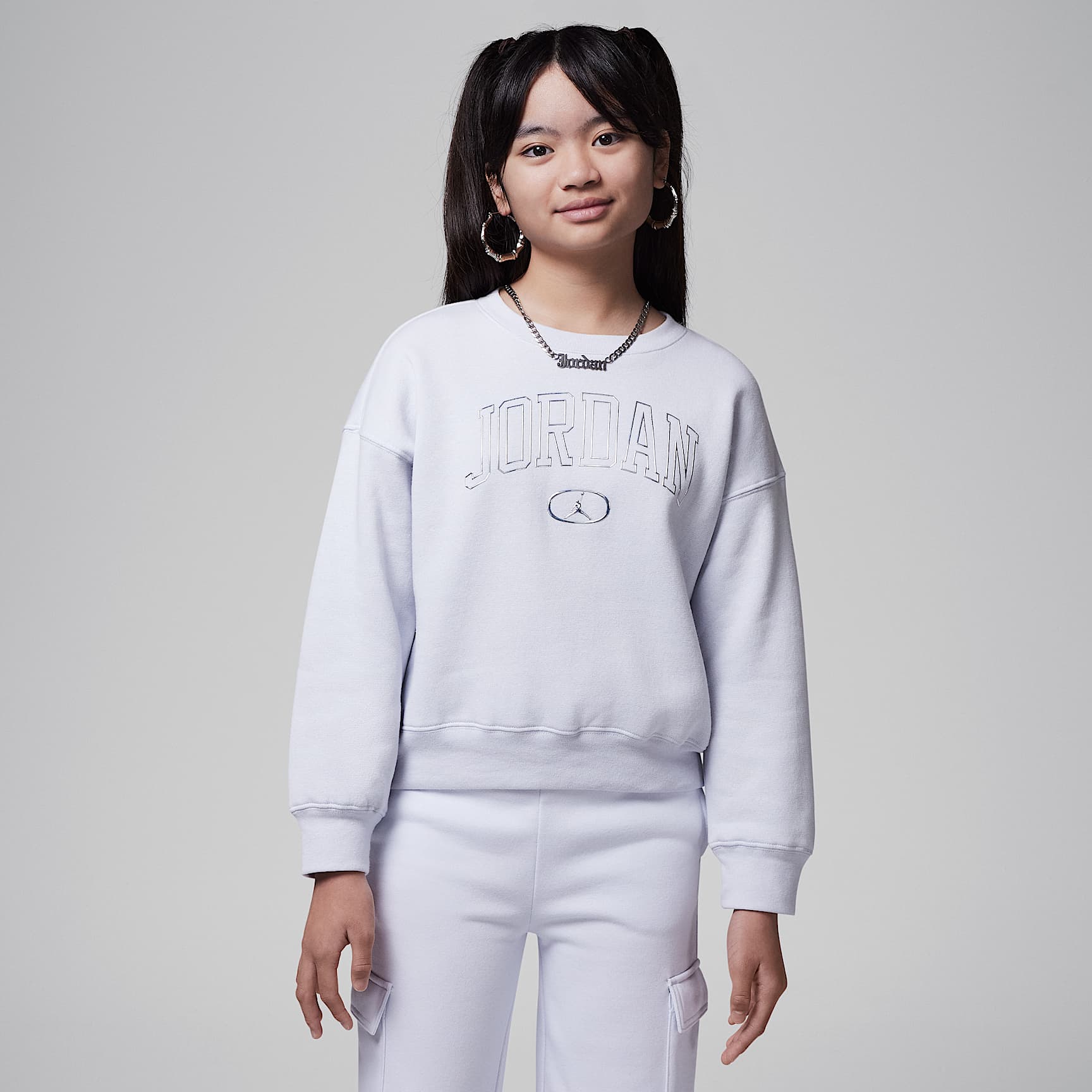 Jordan Big Kids' 1st Baby Blue Crew Top