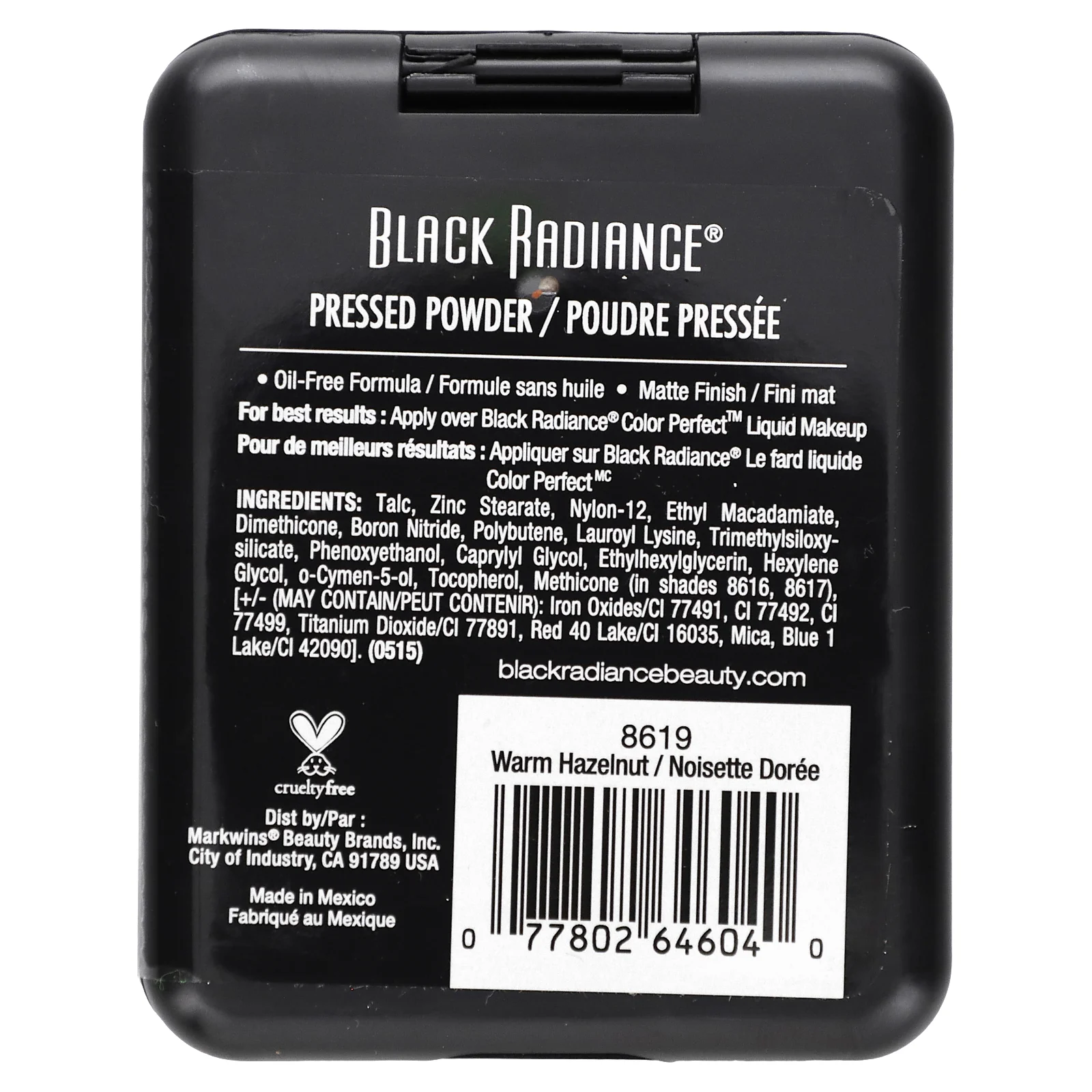 Black Radiance, спрессованный порошок, 8619 согревающий фундук, 7,8 г (0,28 унции)