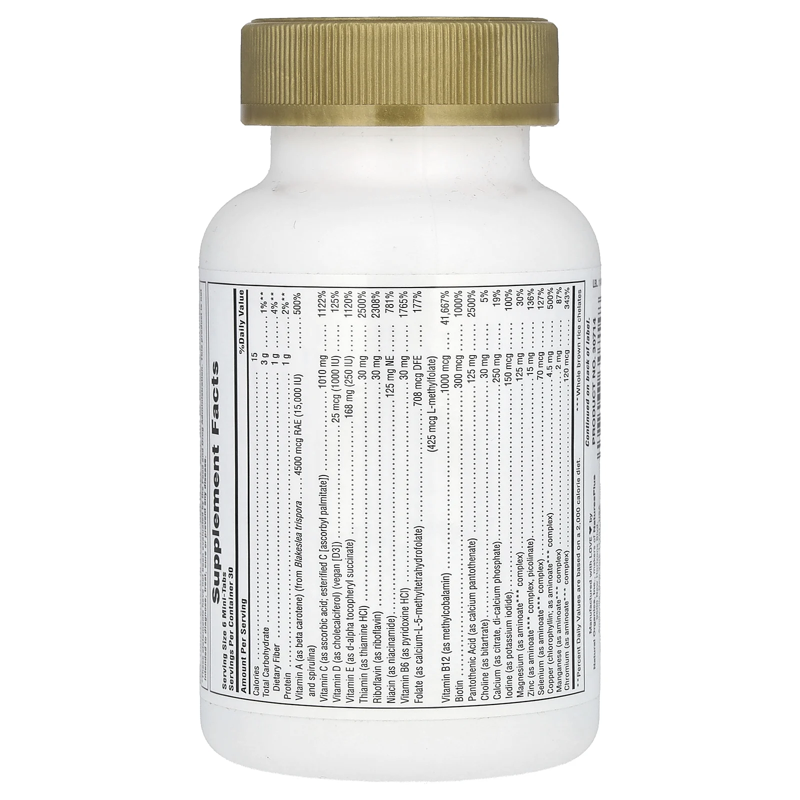 NaturesPlus, Source of Life, Gold, мини-таблетки, мощная мультивитаминная добавка, 180 таблеток