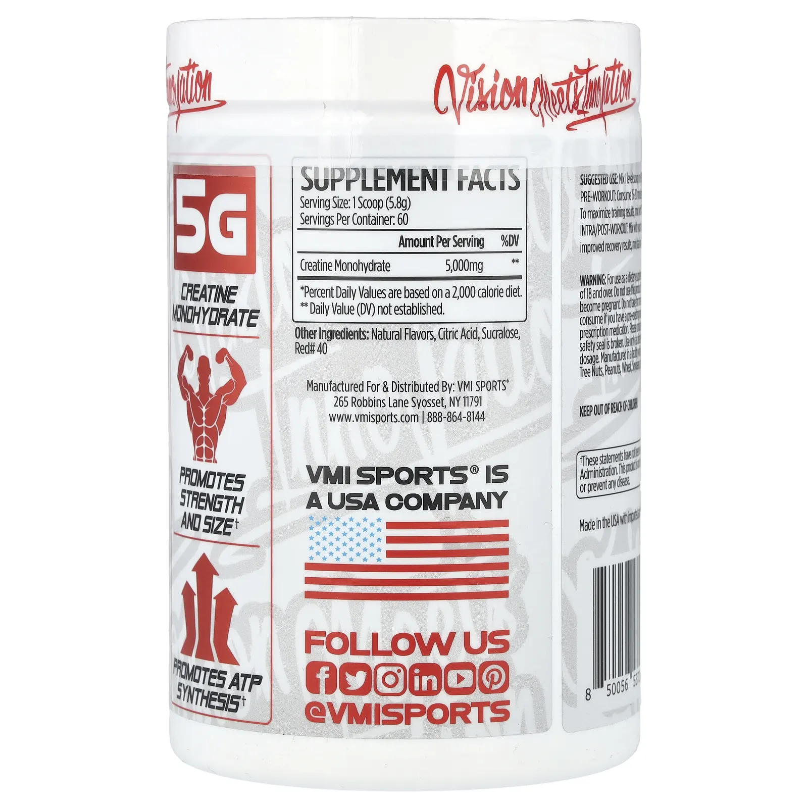 VMI Sports, Моногидрат креатина, жевательная мармеладка, 348 г (12,3 унции)