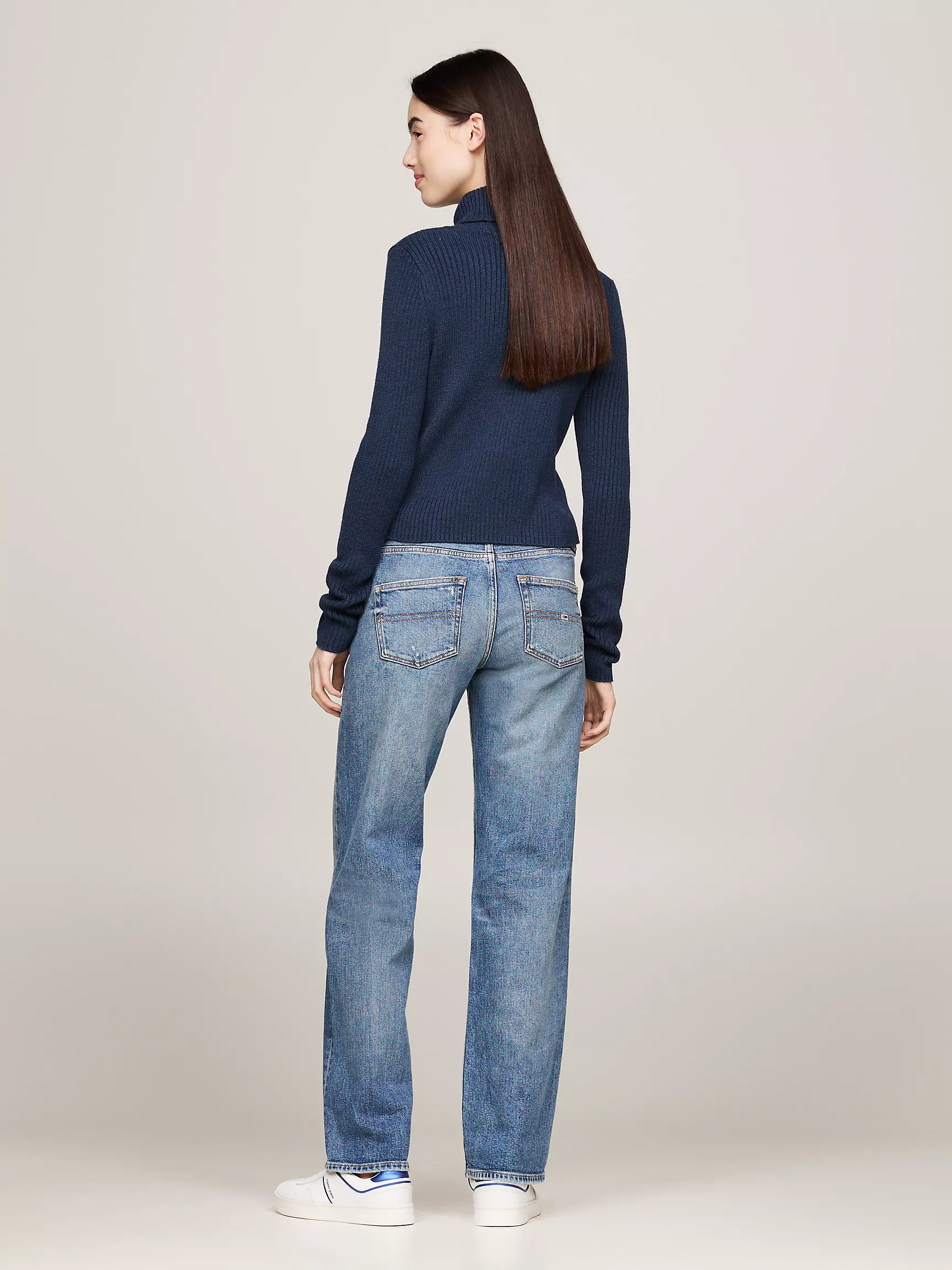 Женский свитер Tommy Hilfiger, Укороченный приталенный свитер с высоким воротником