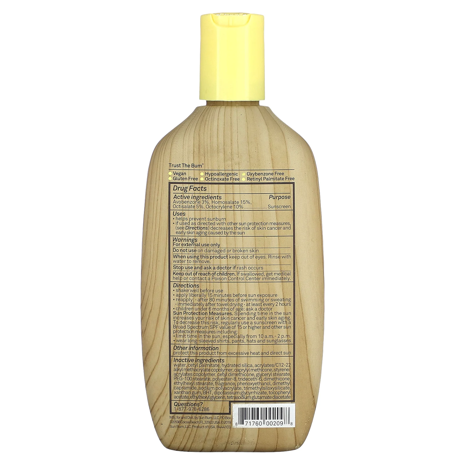 Sun Bum, Увлажняющий солнцезащитный лосьон премиального качества, SPF 70, 237 мл (8 жидк. Унций)