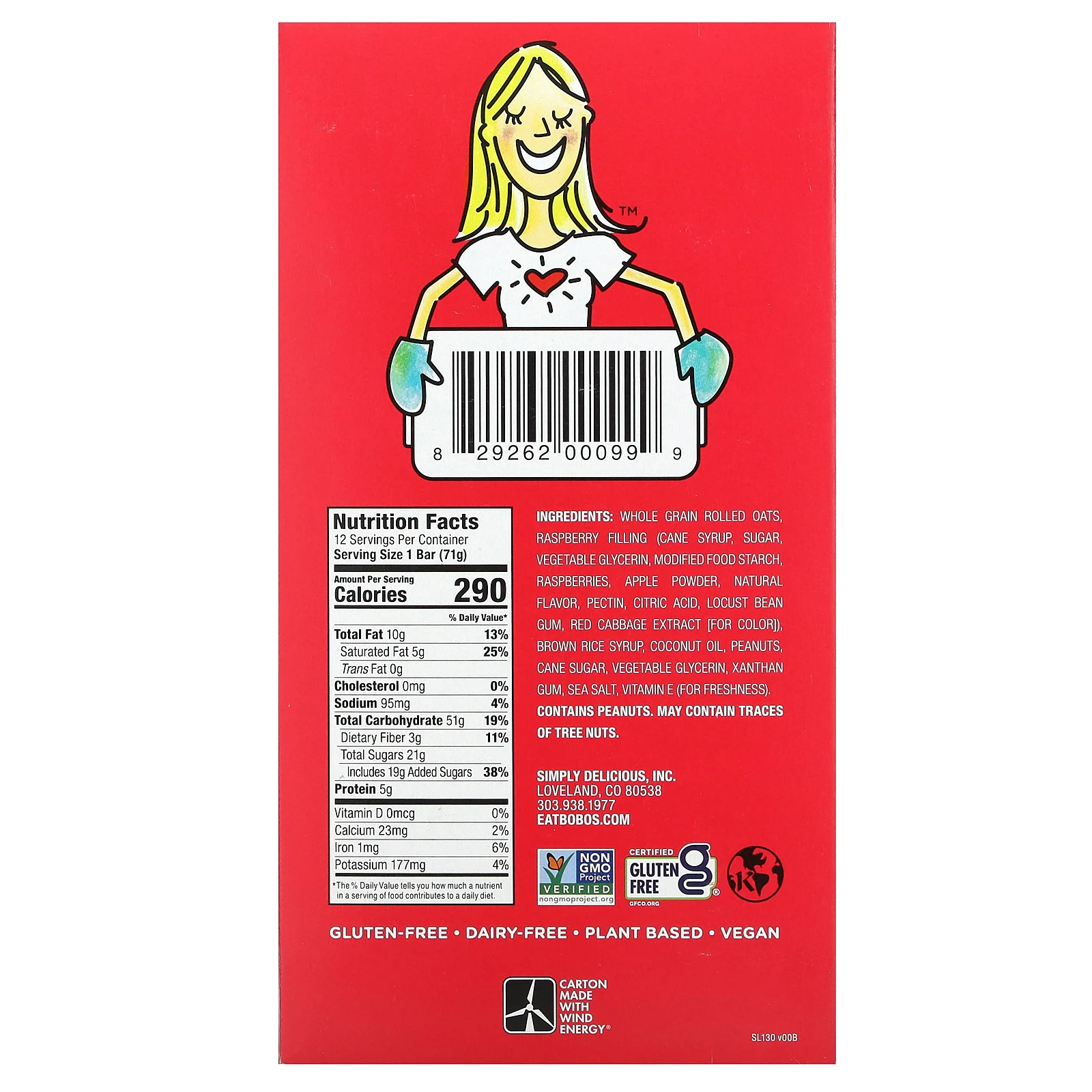 Bobo's Oat Bars, Овсяные батончики с начинкой, арахисовое масло и ягодный джем, 12 батончиков по 70,8 г (2,5 унции)