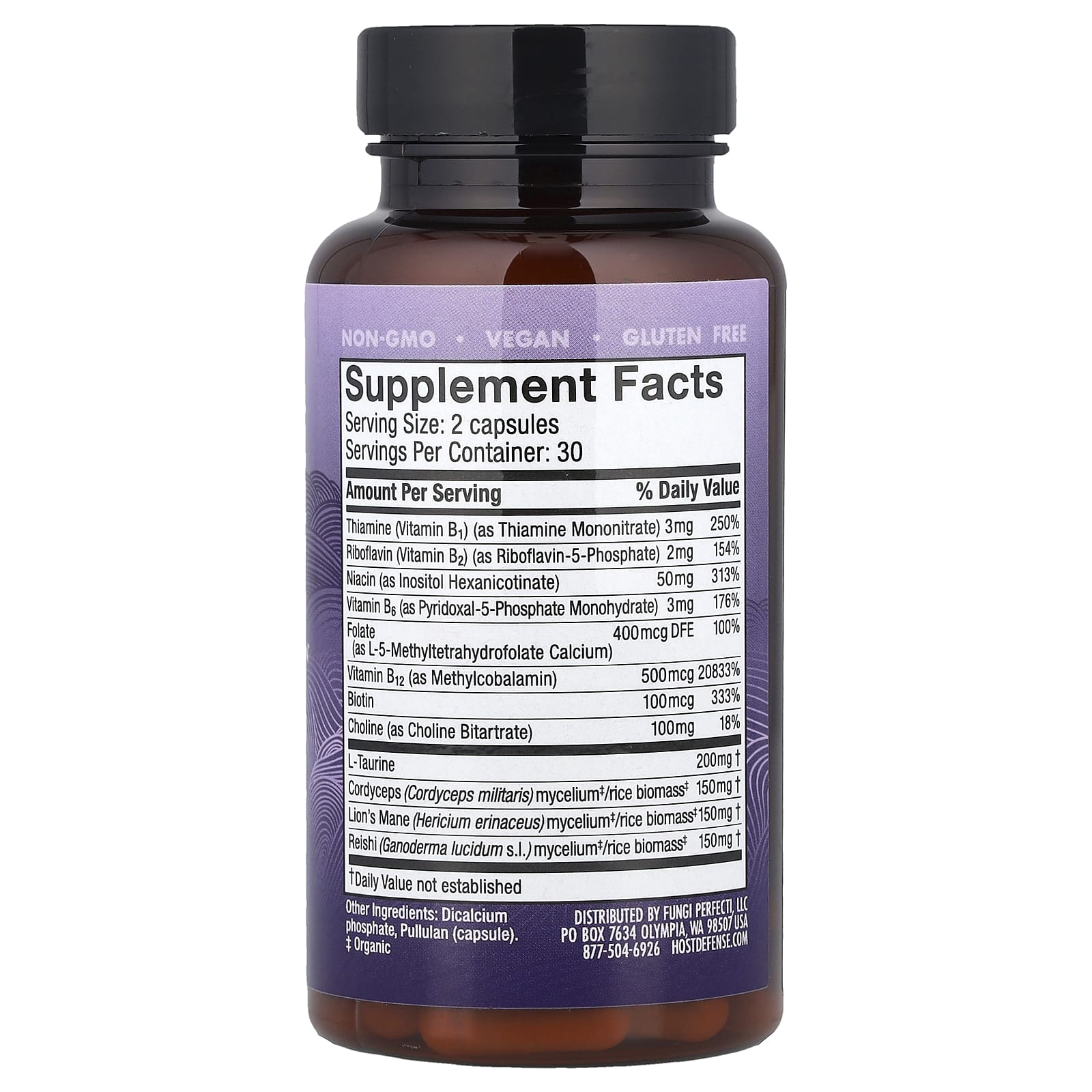 Host Defense, Mushrooms ™ Mycobenefits, Focus, 60 капсул