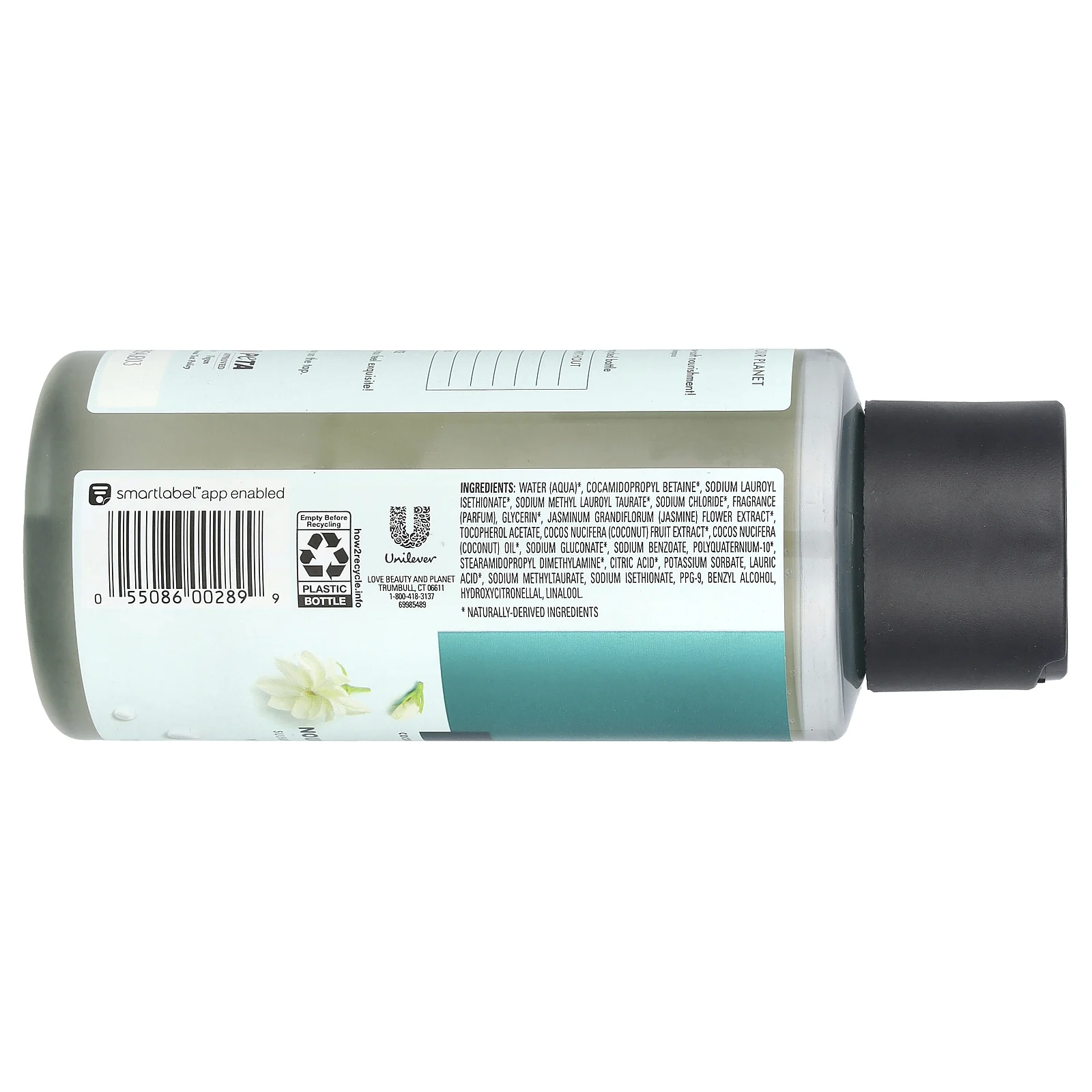 Love Beauty and Planet, шампунь без сульфатов, кокосовое молоко и белый жасмин, 400 мл (13,5 жидк. унции)