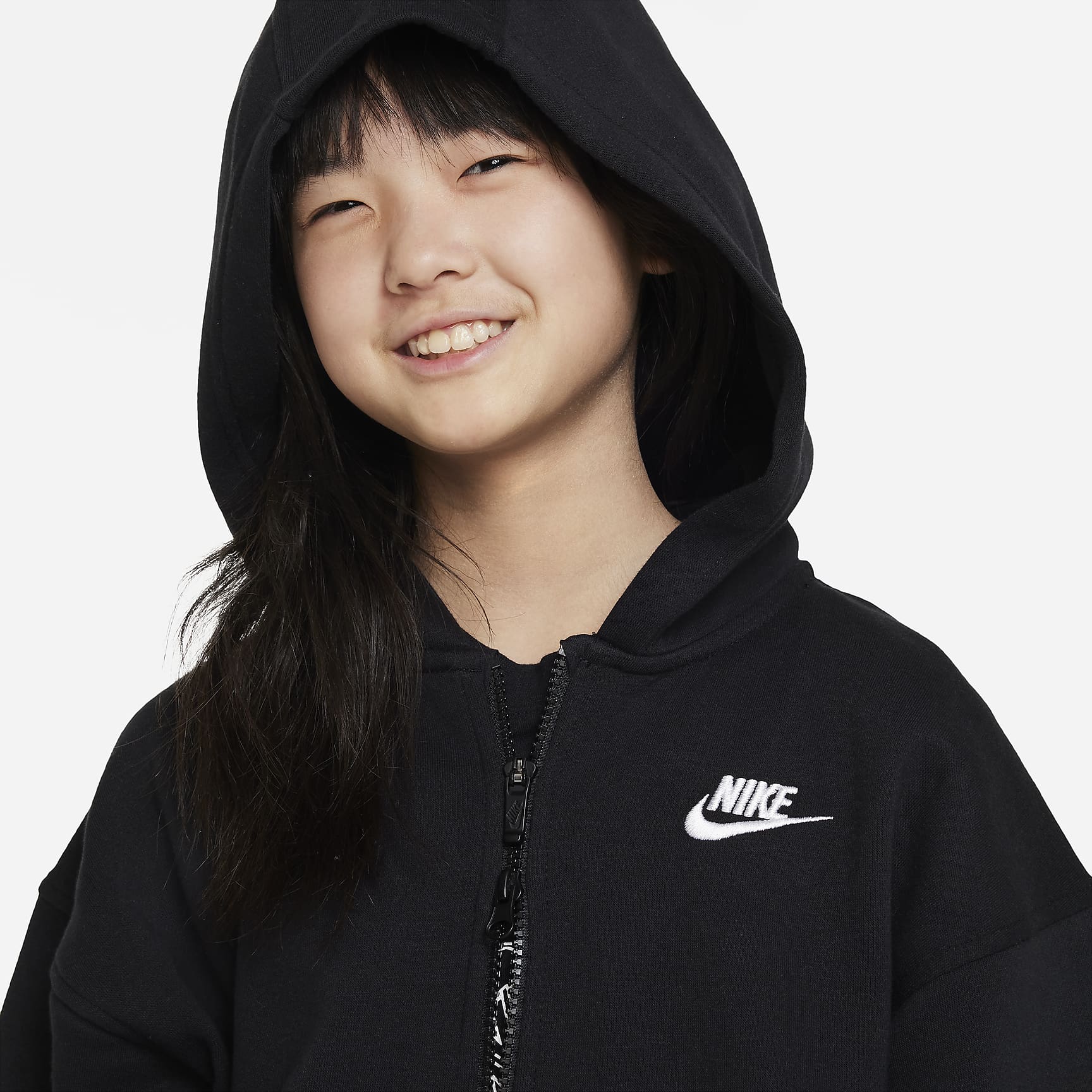 Nike Sportswear Club Fleece Big Kids' Oversized Full-Zip Hoodie