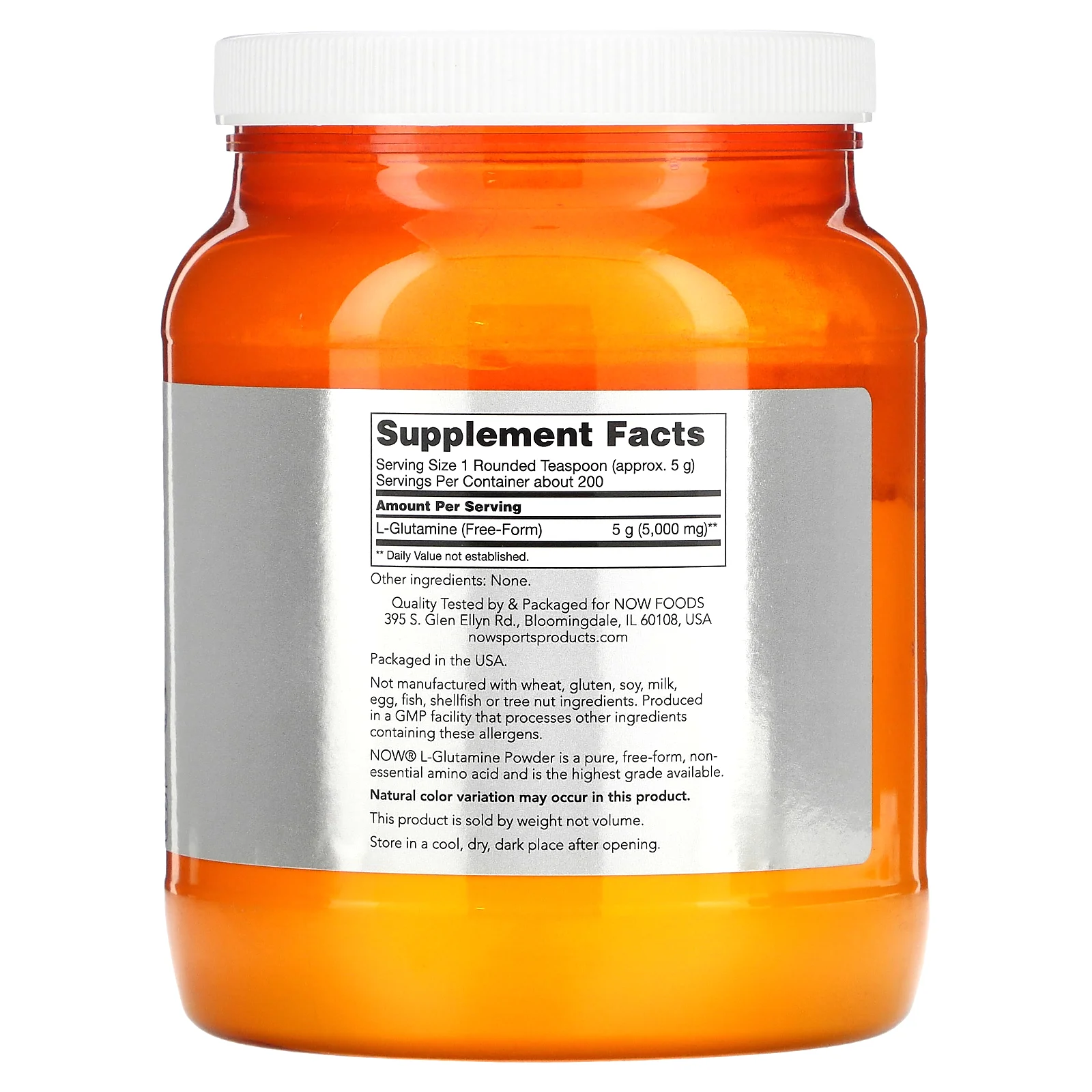 NOW Foods, Sports, L-Glutamine Powder, 2,2 фунта (1 кг)