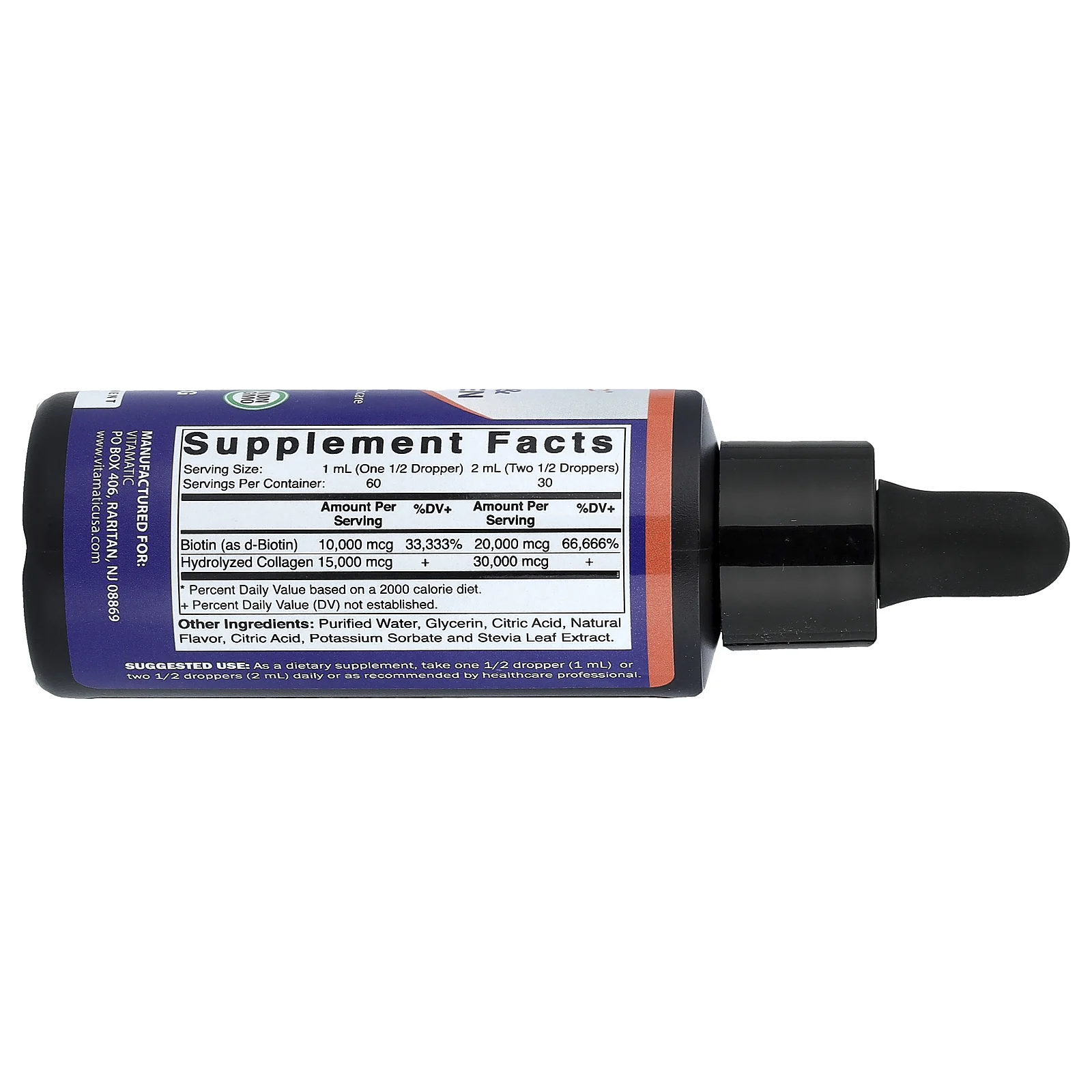 Vitamatic, жидкий биотин и коллаген, 60 мл (2 жидк. унции)