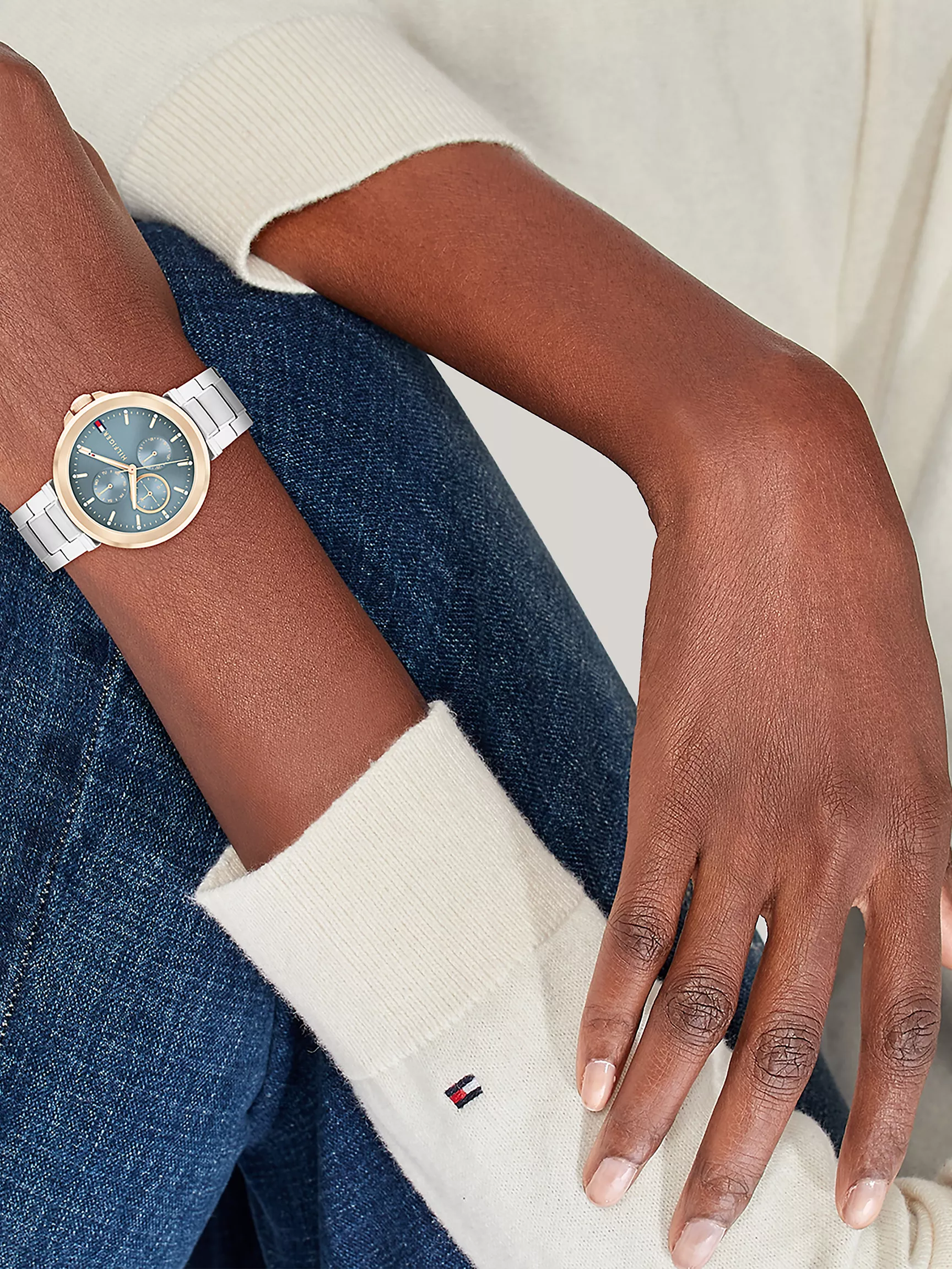 Женские часы Tommy Hilfiger, Двухцветные многофункциональные часы 38 мм