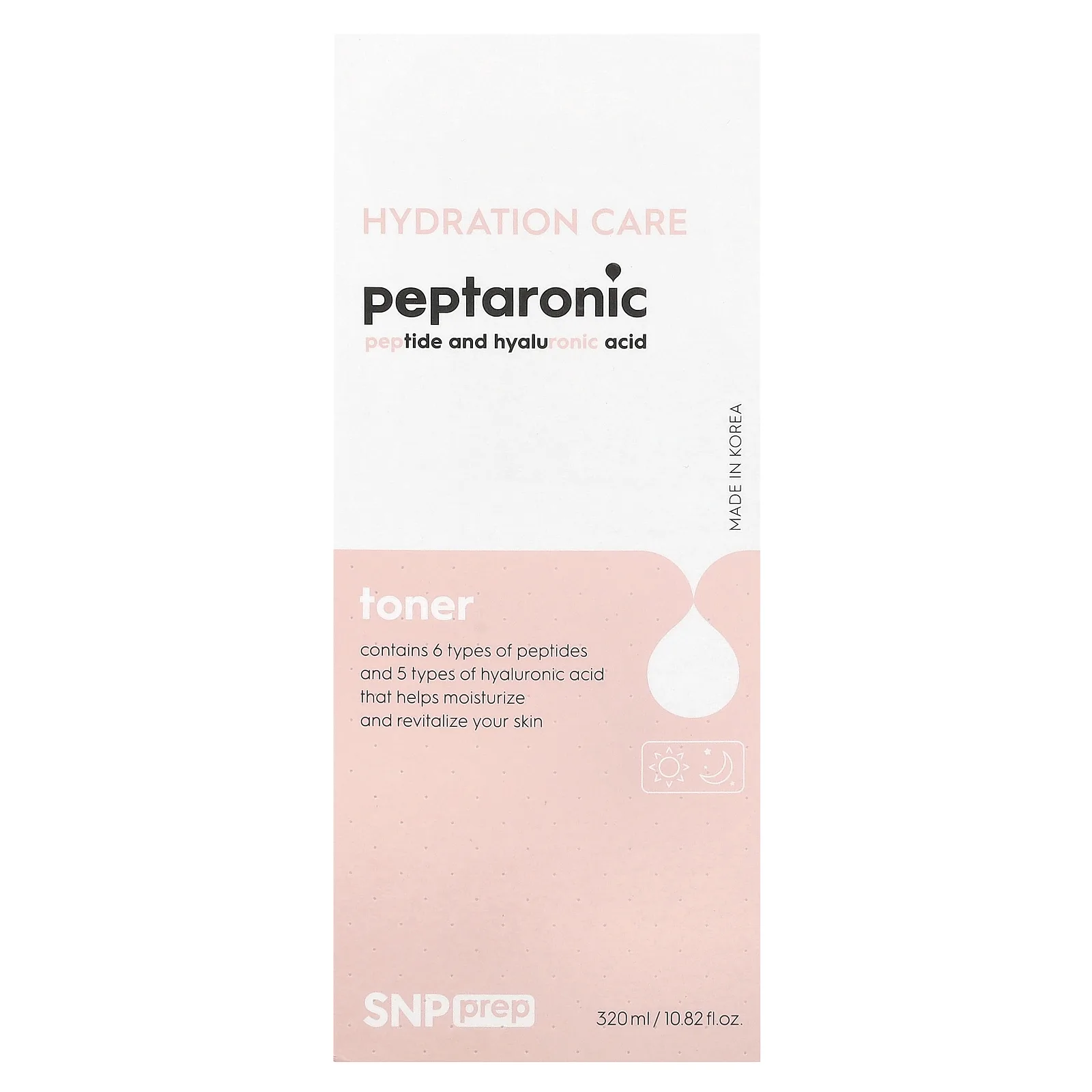 SNP, Prep Peptaronic, пептиды и гиалуроновая кислота, тонер, 320 мл (10,82 жидк. унции)