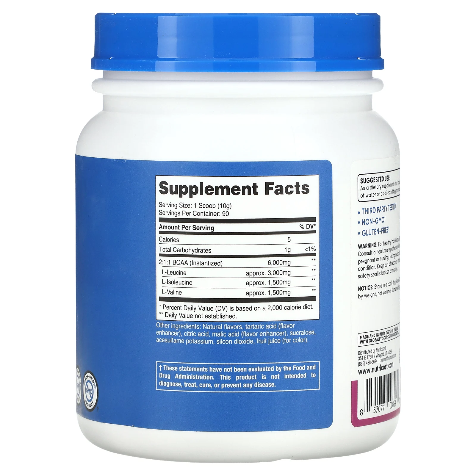 Nutricost, Performance, BCAA, со вкусом винограда, 900 г (2 фунта)