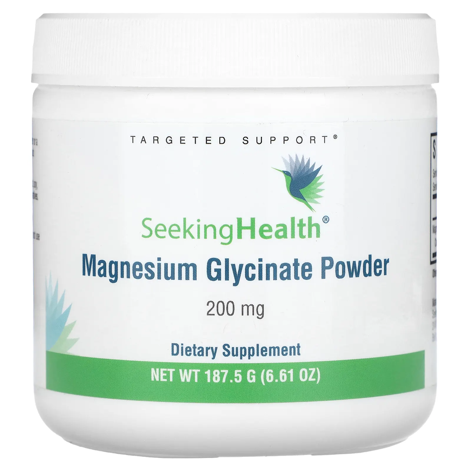 Seeking Health, глицинат магния в порошке, 200 мг, 187,5 г (6,61 унции)
