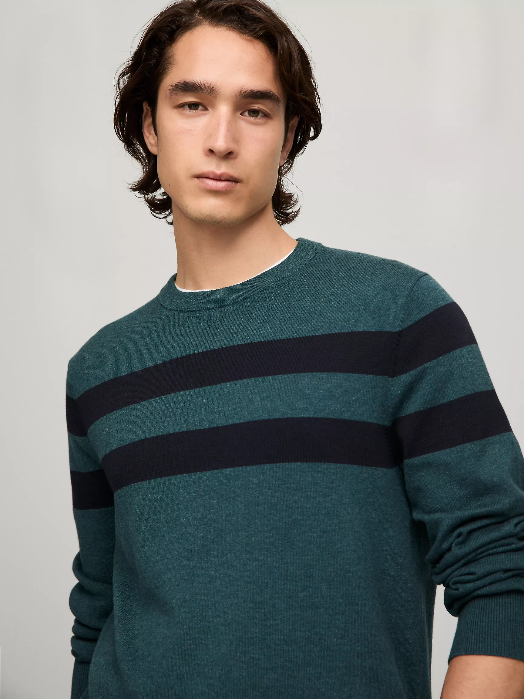 Мужской свитер Tommy Hilfiger, Свитер с двойной полоской и круглым вырезом