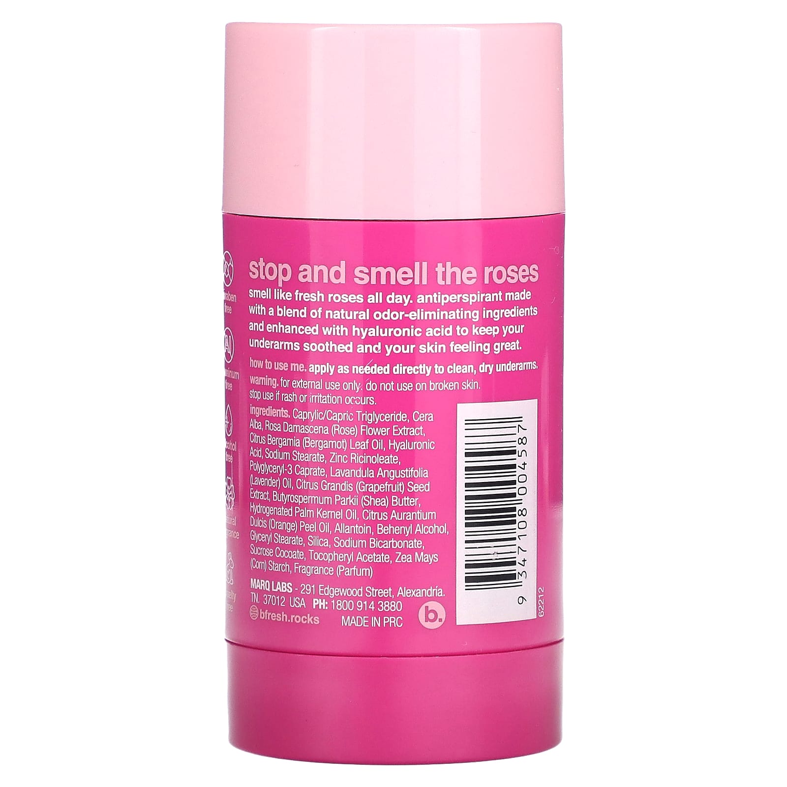 b.fresh, Дезодорант с гиалуроновой кислотой, остановить запах роз, 75 г (2,64 унции)