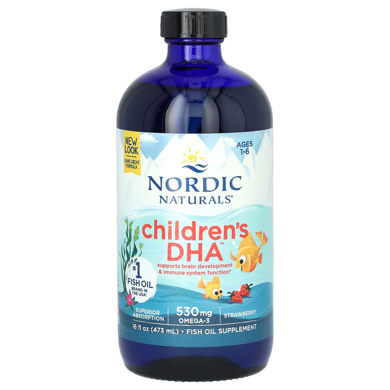 Nordic Naturals, Children's DHA, ДГК для детей от 1 до 6 лет, со вкусом клубники, 473 мл (16 жидк. унций)