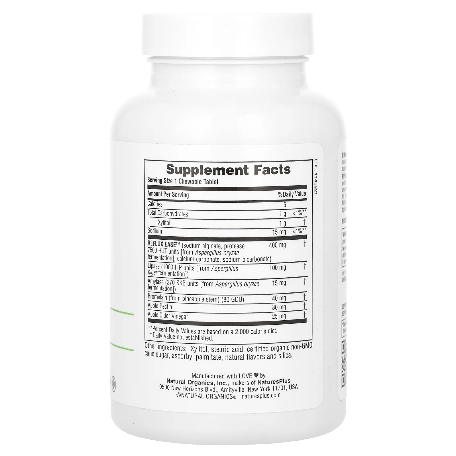 NaturesPlus, Gi Natural, Reflux Ease, ваниль, 60 жевательных таблеток