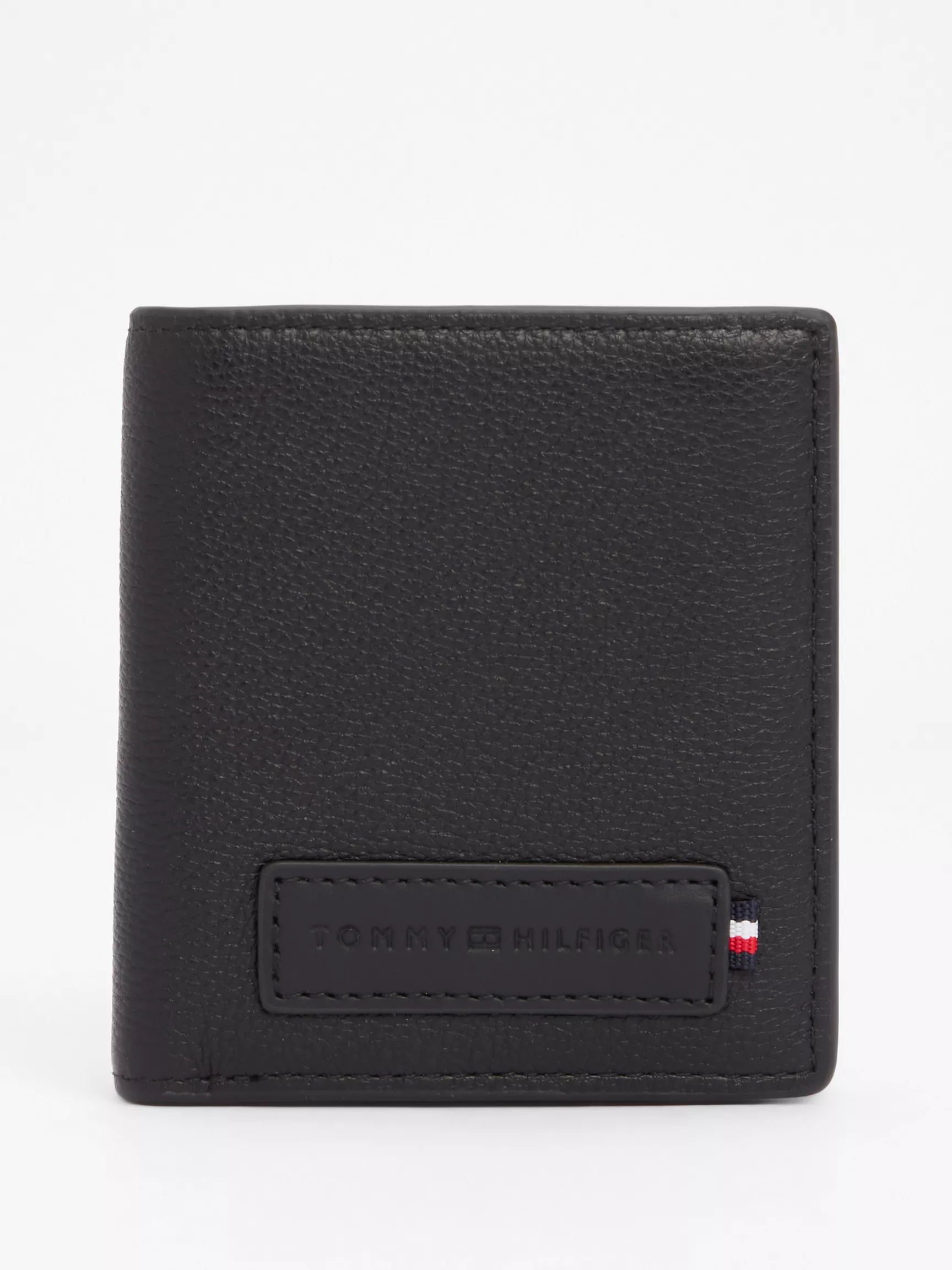 Мужской кошелек Tommy Hilfiger, Кожаный двухсекционный кошелек с логотипом Tommy