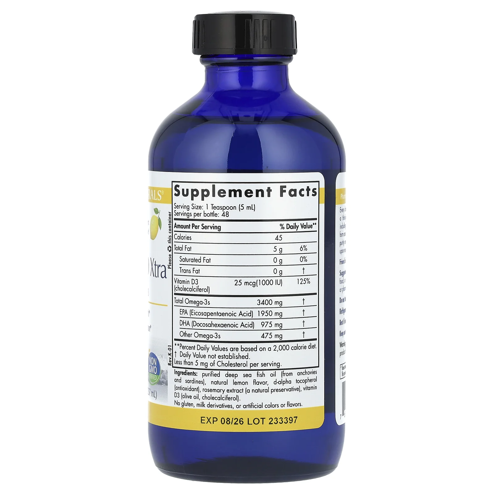 Nordic Naturals, ProOmega-D Xtra, лимон, 237 мл (8 жидк. Унций)