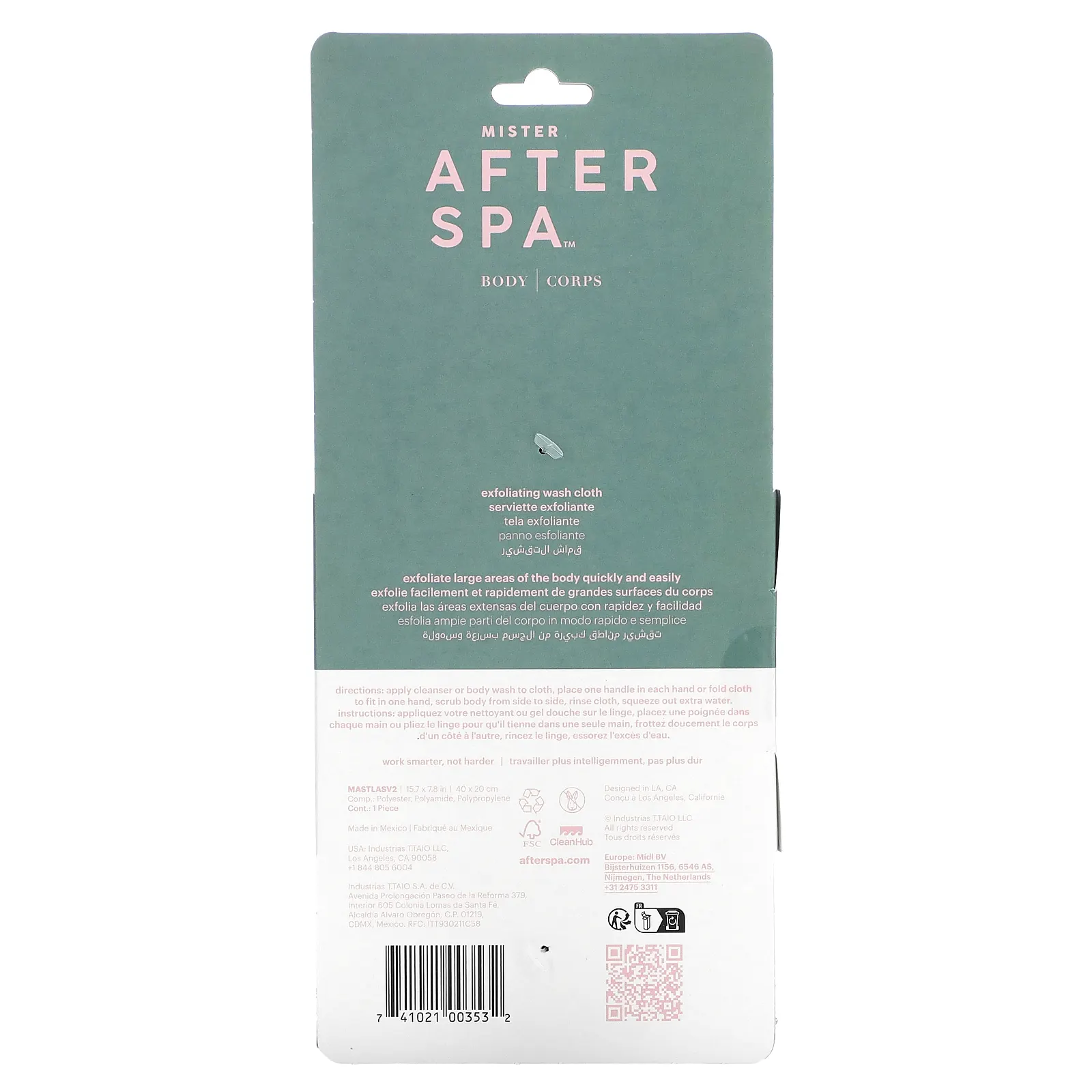 AfterSpa, отшелушивающая салфетка, черная, 1 шт.