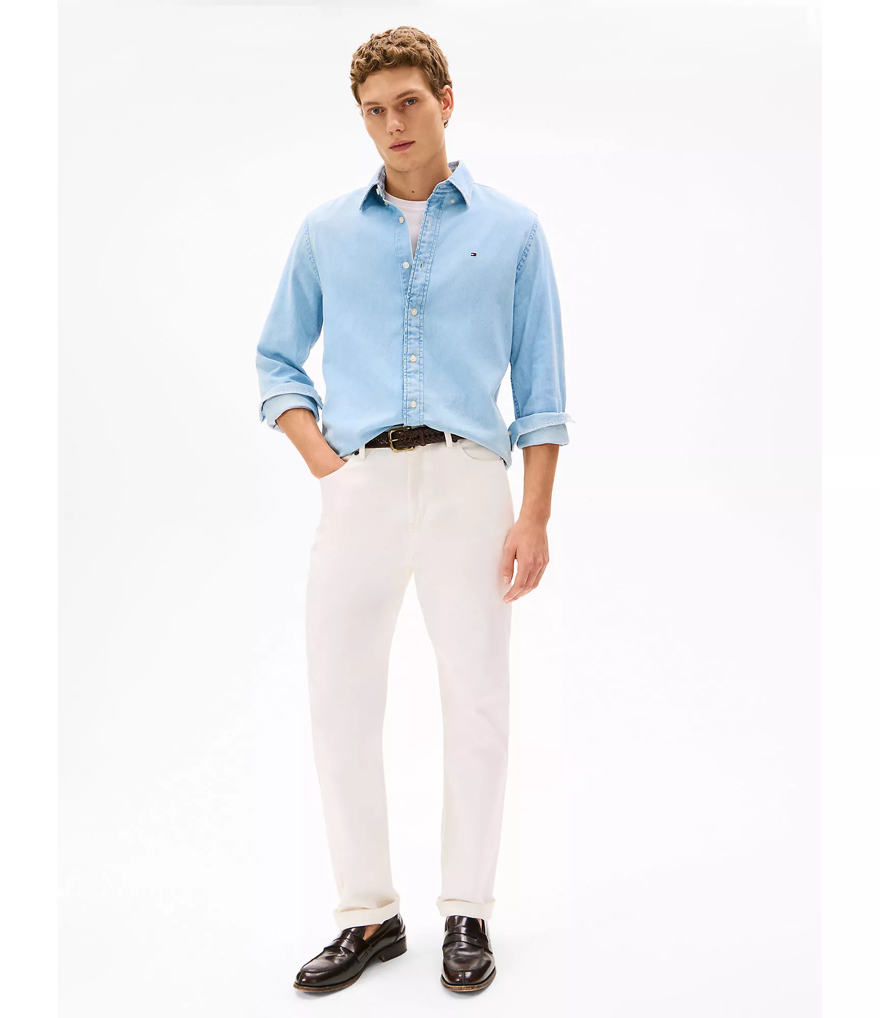 Мужская рубашка Tommy Hilfiger, Джинсовая рубашка стандартного кроя