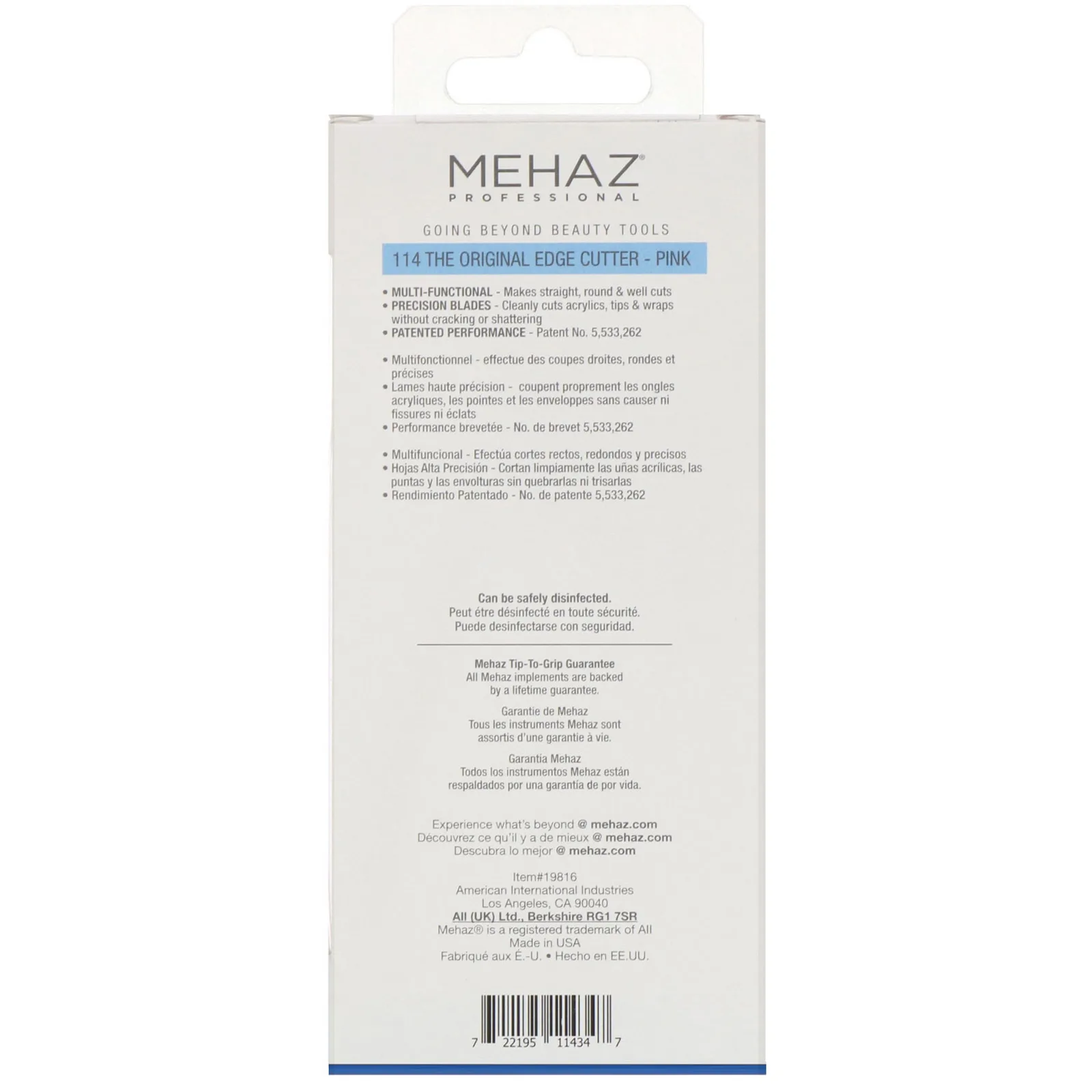 Mehaz, The Original Edge, кусачки, розовые, 1 шт.