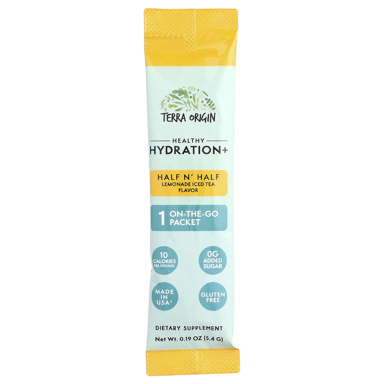 Terra Origin, Healthy Hydration +, чай со льдом из половины и половины лимонада, 30 пакетиков по 5,4 г (0,19 унции)