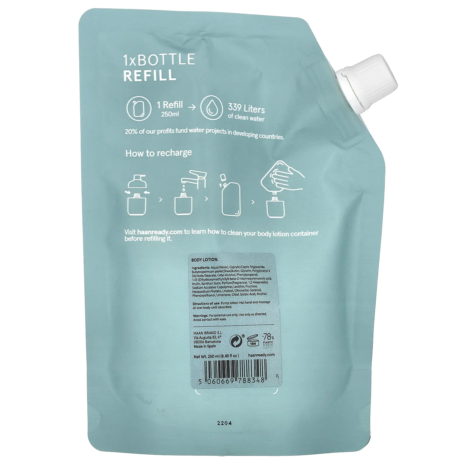 Haan, сменный лосьон для тела, Forest Grace, 250 мл (8,45 жидк. унции)