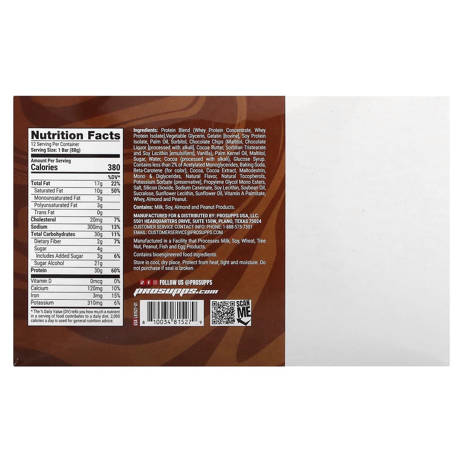 My Bar, трехслойный протеиновый батончик, тройной шоколад, 12 батончиков по 88 г (3,1 унции)