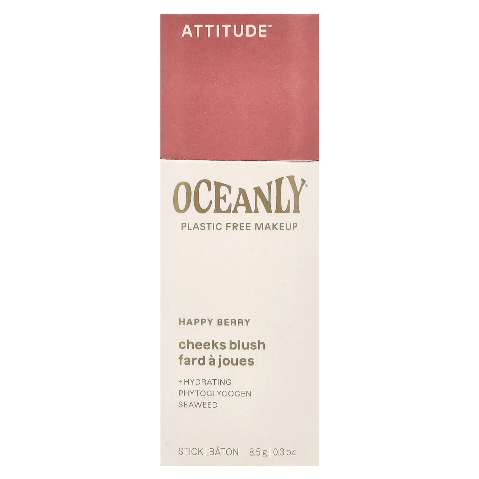 ATTITUDE, Oceanly ™, румяна для щек, Happy Berry, 8,5 г (0,3 унции)