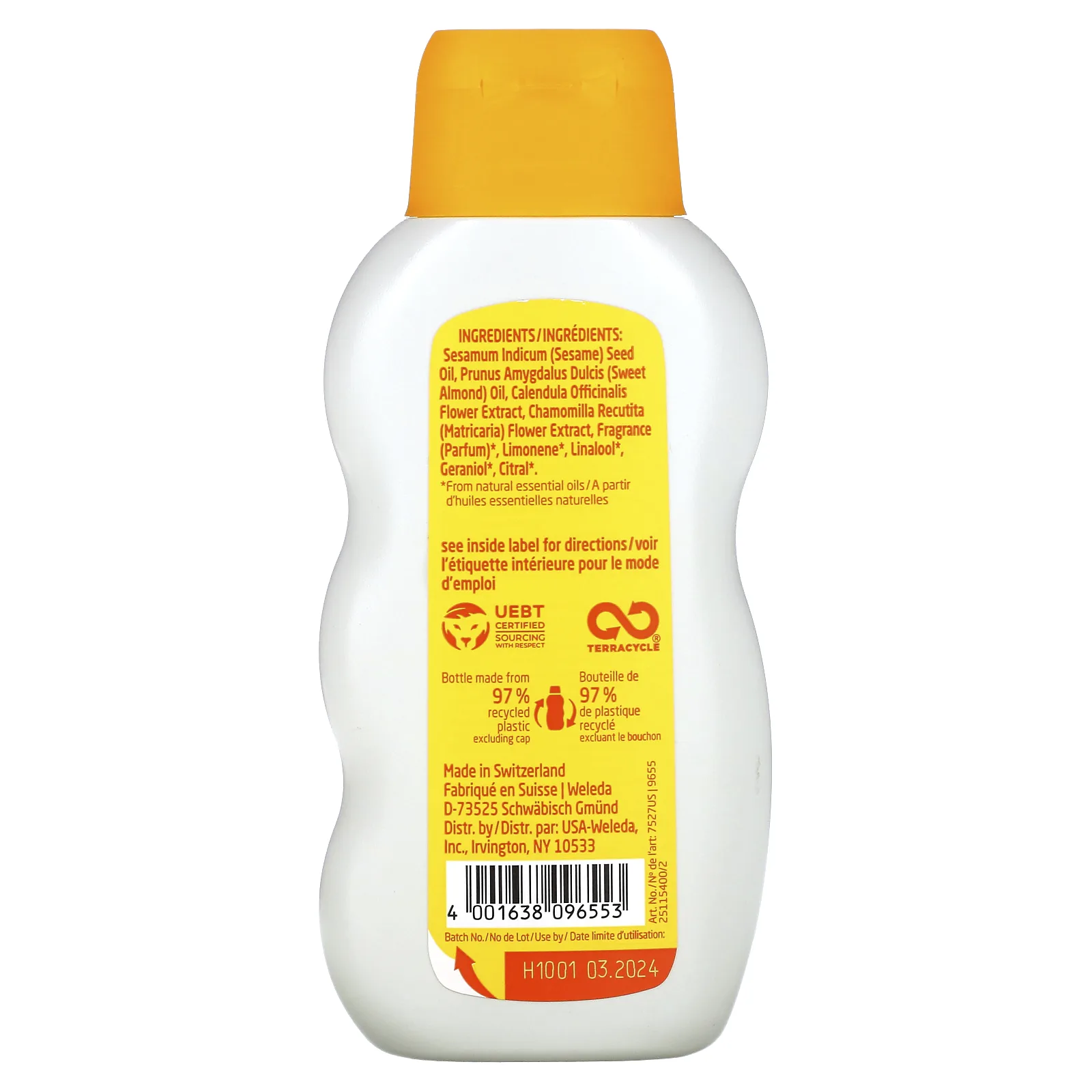 Weleda, Baby, успокаивающее масло для детей, с экстрактами календулы, 200 мл (6,8 жидк. унции)