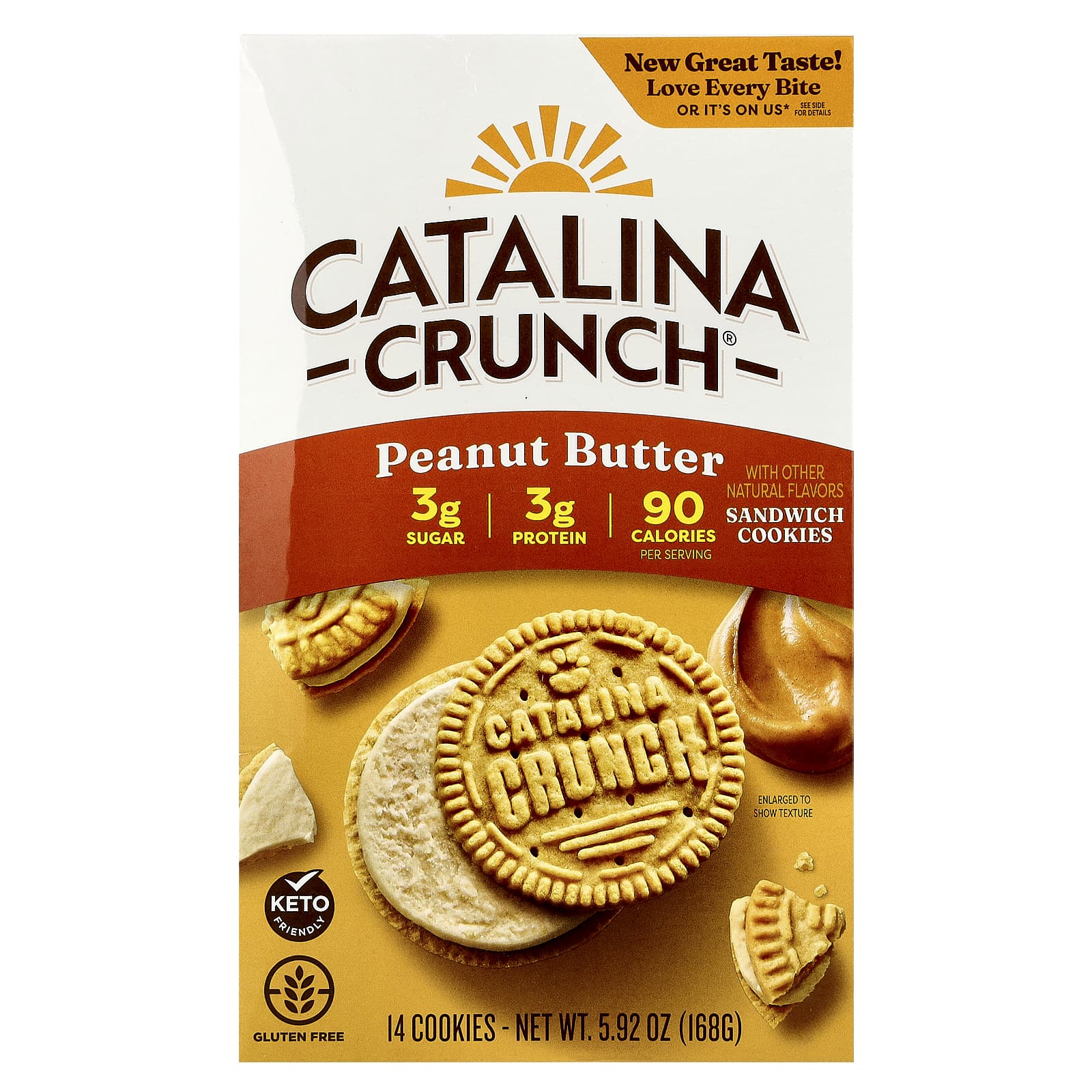 Catalina Crunch, Sandwich Cookies, арахисовая паста, 14 штук, 168 г (5,92 унции)