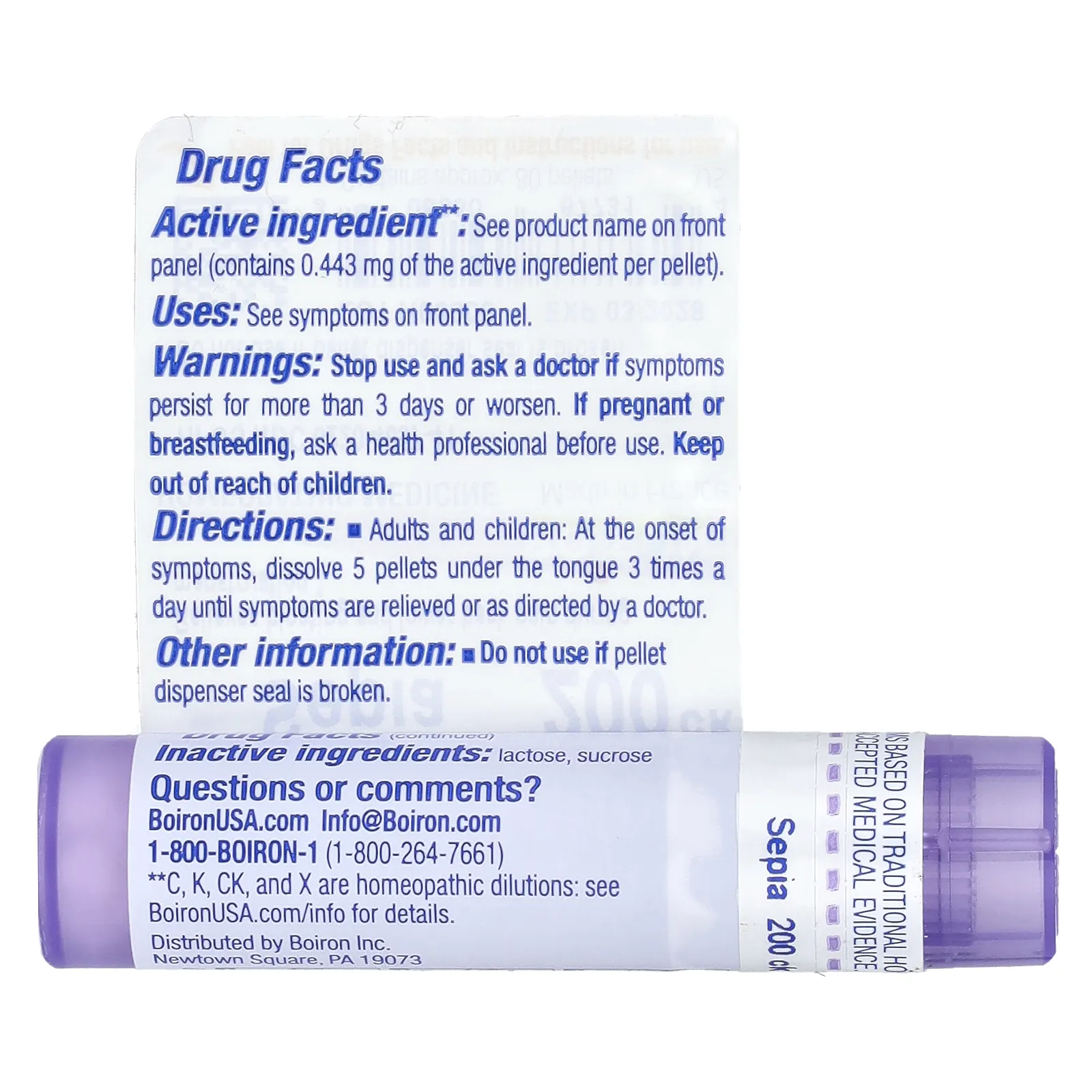 Boiron, Сепия, 200CK, прибл. 80 гранул