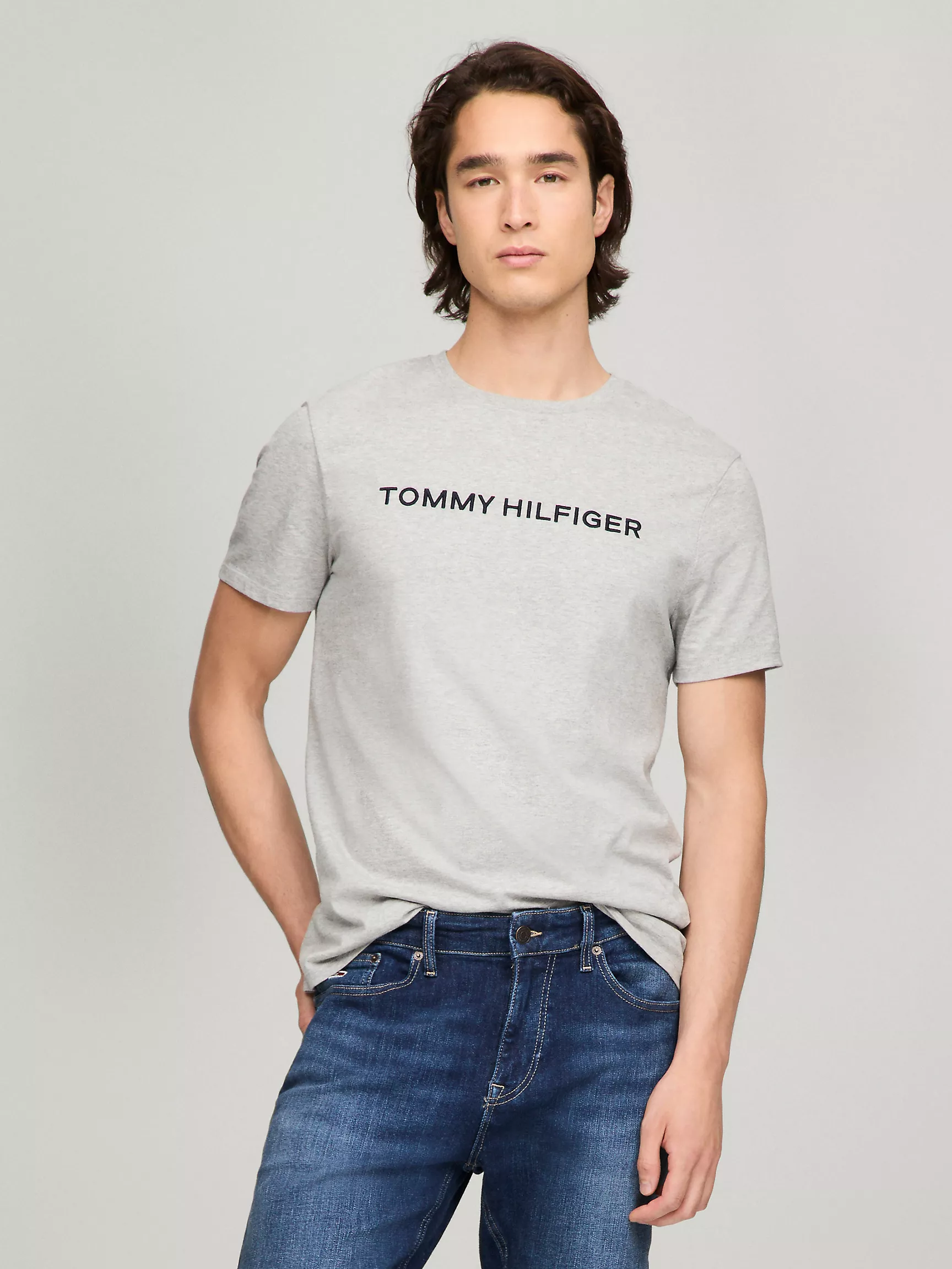 Мужская футболка Tommy Hilfiger, Футболка с вышитым логотипом Hilfiger Icon