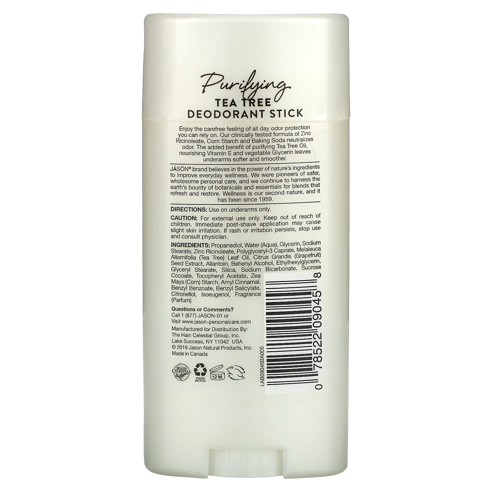 Jason Natural, дезодорант-стик, чайное дерево, 71 г (2,5 унции)