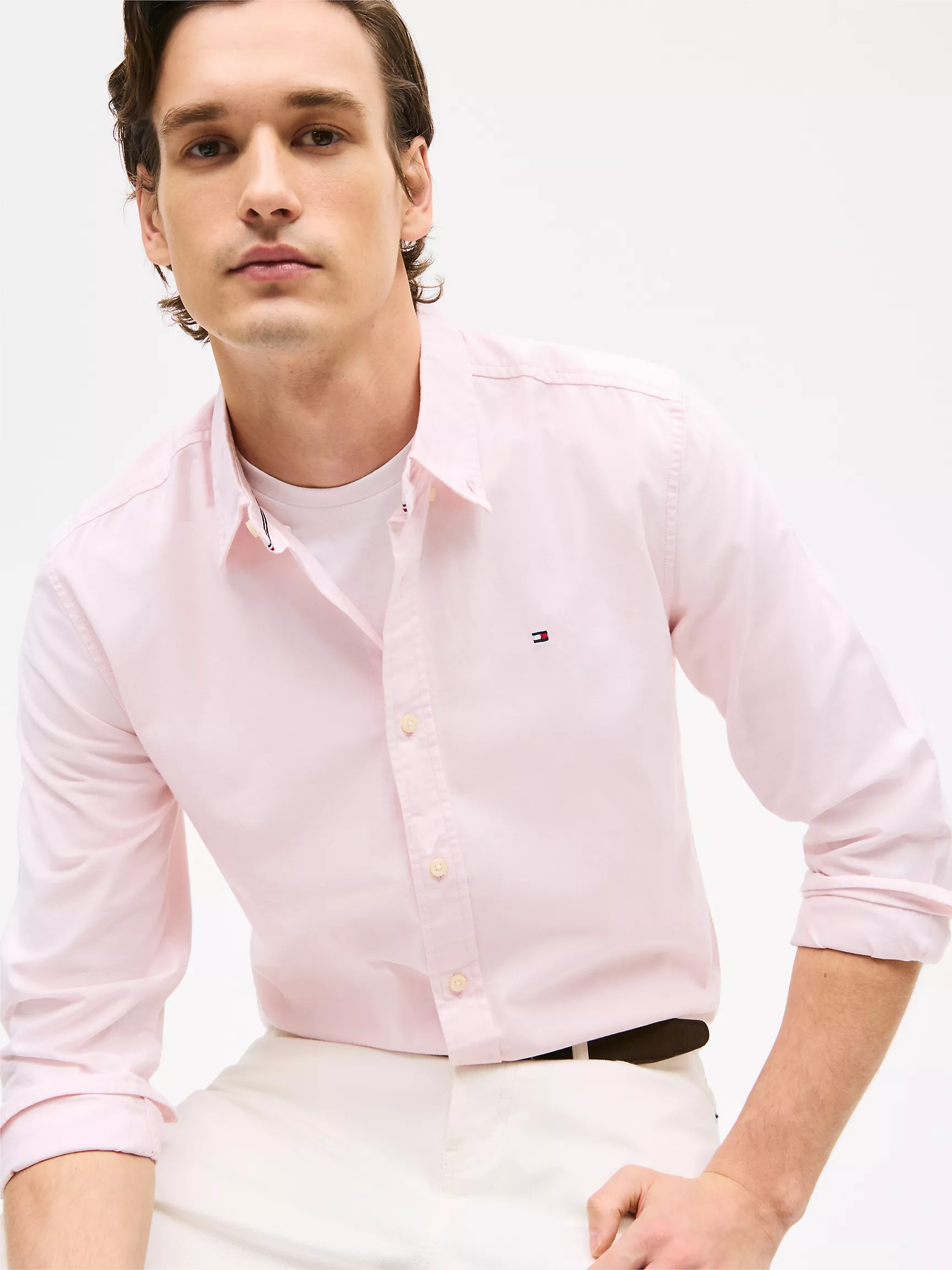 Мужская рубашка Tommy Hilfiger, Эластичная рубашка из оксфорда стандартного кроя