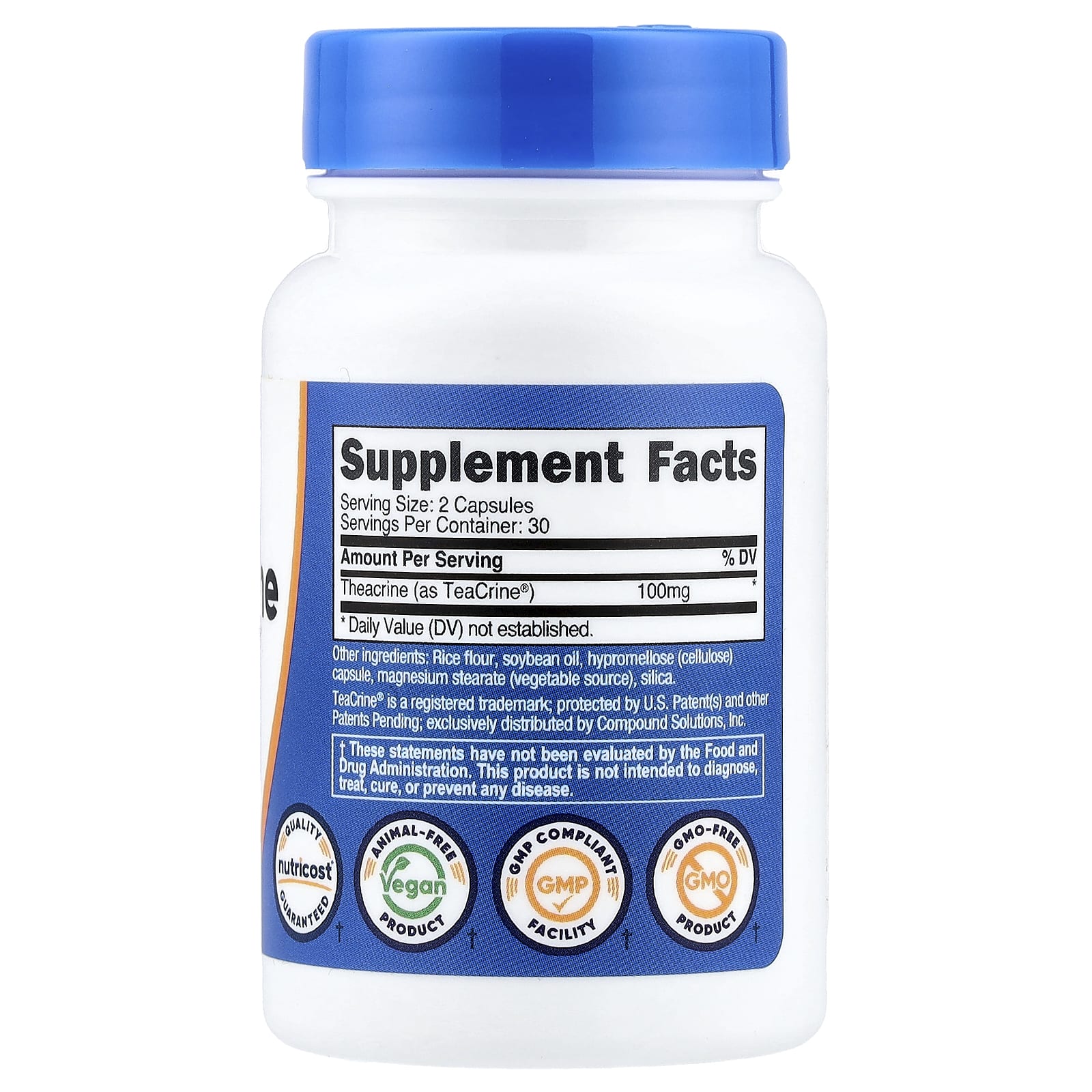 Nutricost, Theacrine as Teacrine®, 60 капсул (50 мг в 1 капсуле)