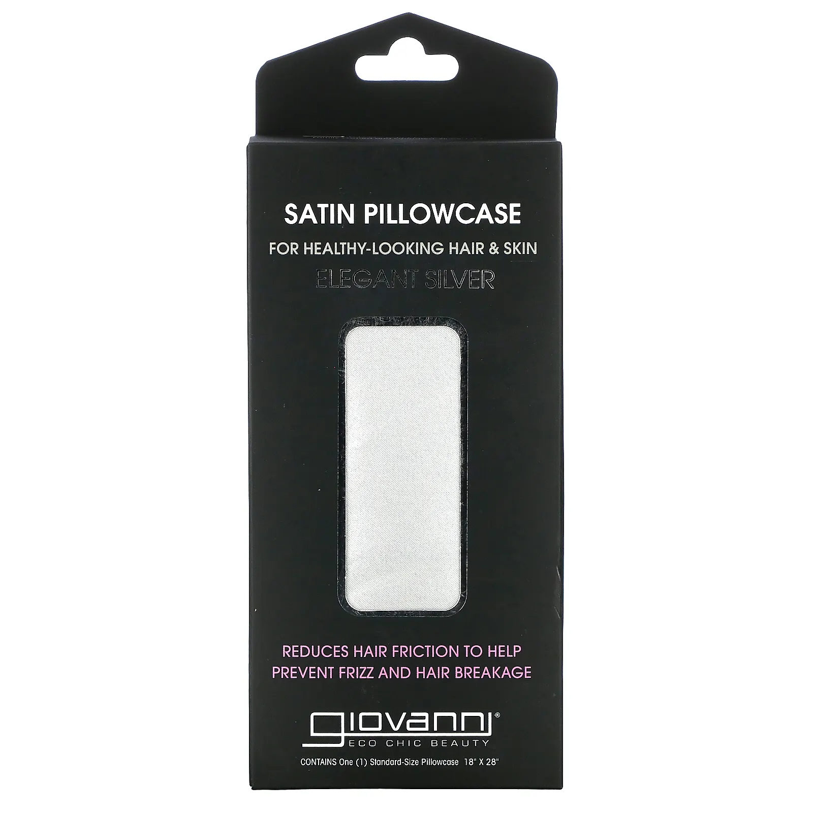 Giovanni, Атласная наволочка, элегантное серебро, 1 наволочка