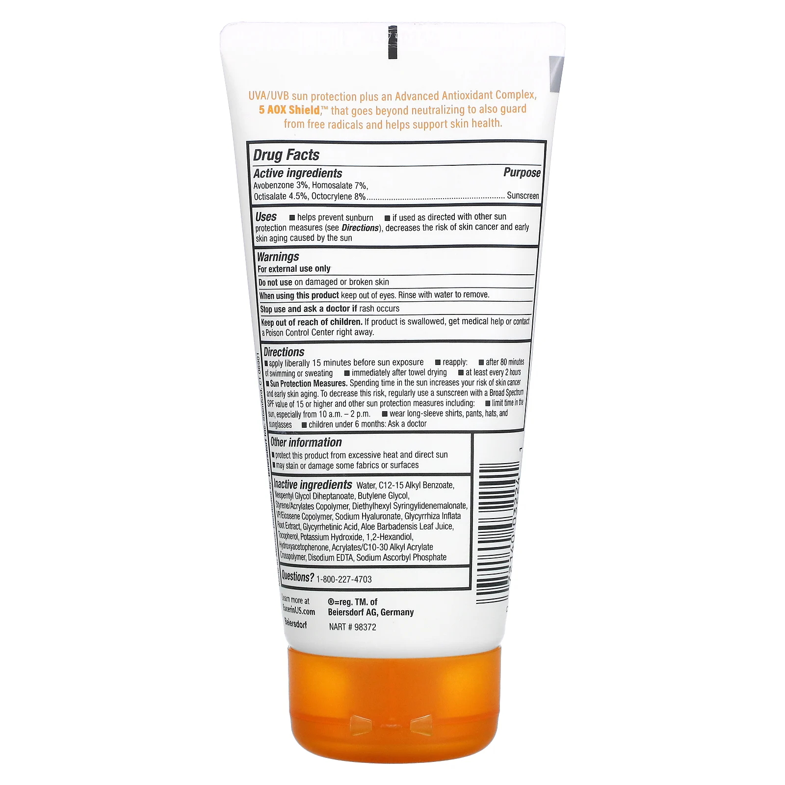 Eucerin, Advanced Hydration, легкий солнцезащитный лосьон, SPF 30, без отдушек, 150 мл (5 жидк. Унций)