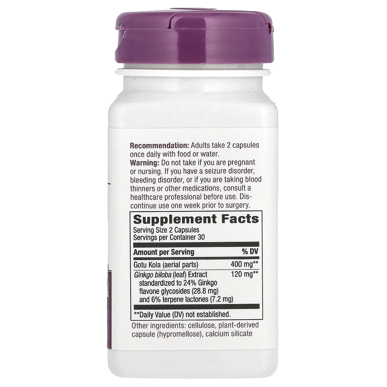 Nature's Way, премиальный экстракт, гинкго, 60 веганских капсул