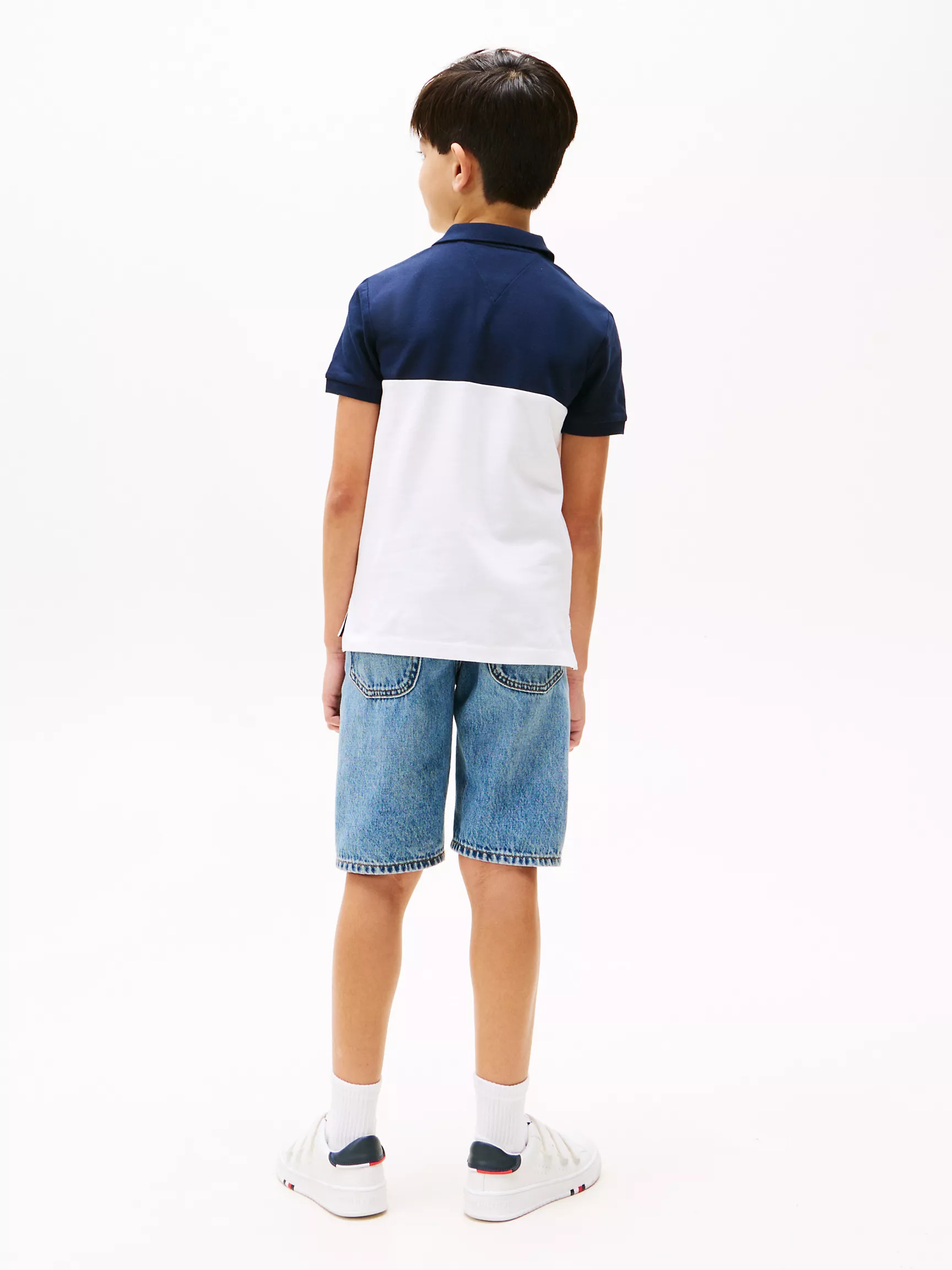 Рубашка-поло для мальчиков Tommy Hilfiger, Детское поло с маленьким логотипом в стиле colorblock