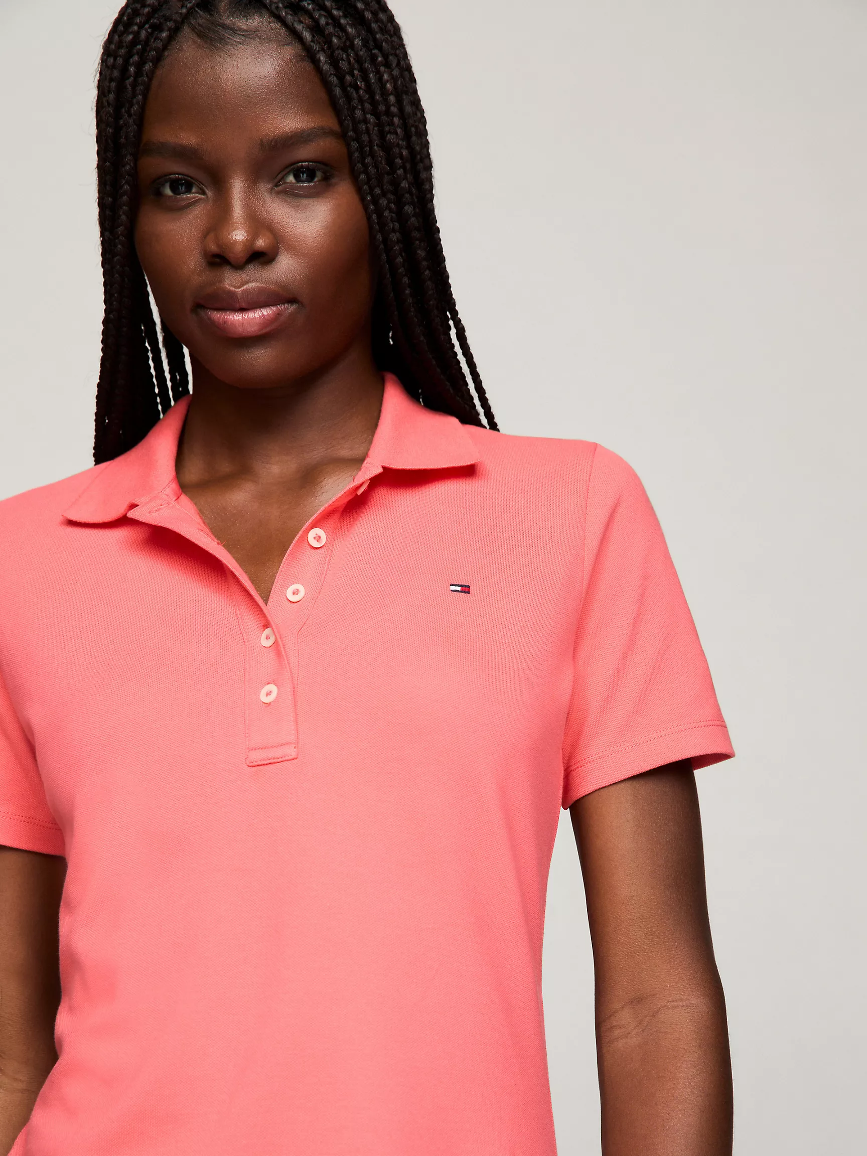 Женское поло Tommy Hilfiger, Эластичное хлопковое поло