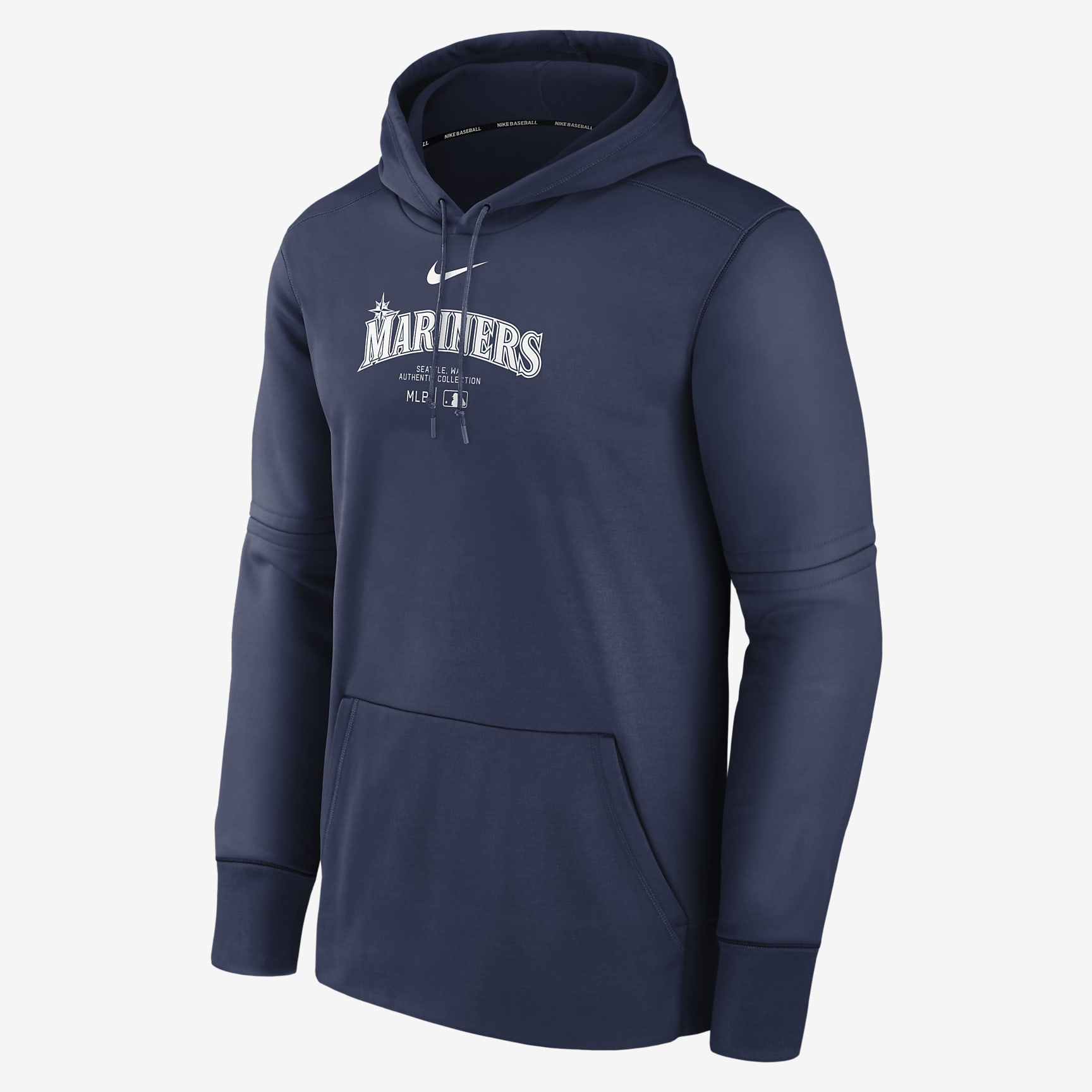Seattle Mariners Authentic Collection Practice Men's Nike Therma MLB Pullover Hoodie